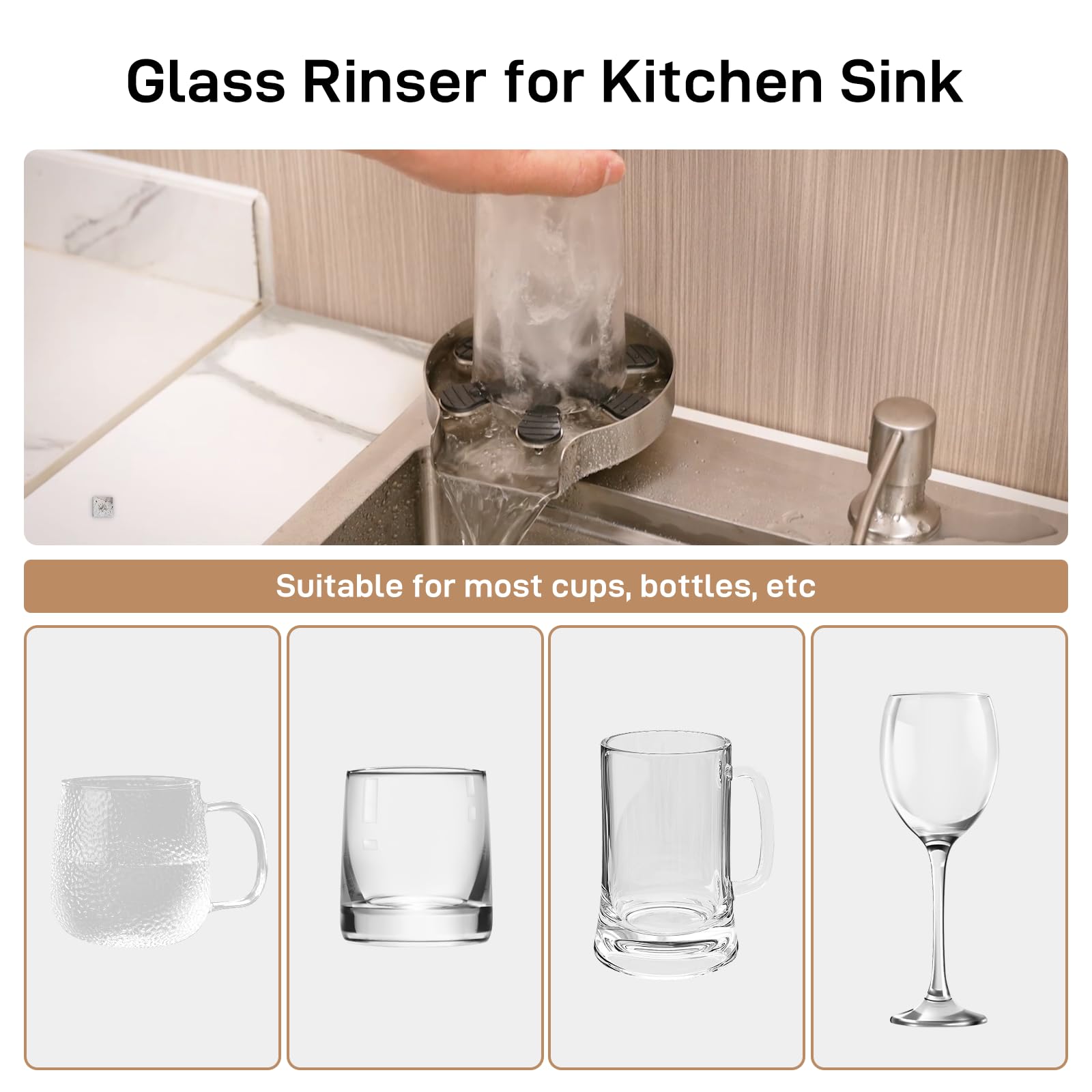 GARVEE 30 Inch Brushed Nickel Waterfall Kitchen Sink Set - 304 Stainless Steel Single Bowl Sink with Ultra Large Capacity | Heavy Duty & Multifunctional for Family & Bar Use | Perfect for Modern Kitchens & Commercial Spaces