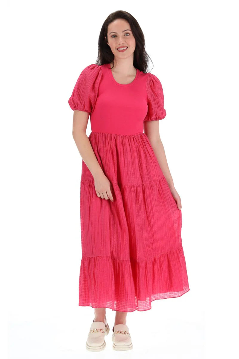Eme Maxi Dress Pink - Flowy Long Summer Dress for Women, Beach Wedding Party Wear, Boho Chic Style