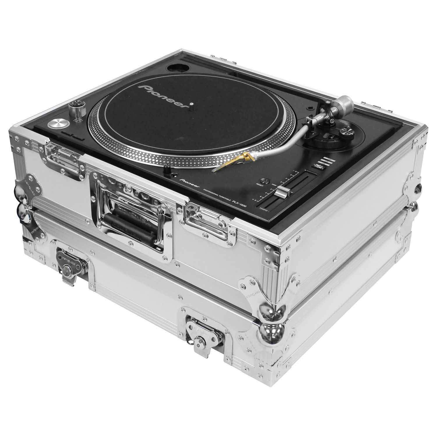 Odyssey FZ1200WT Professional DJ Turntable Flight Case - Heavy Duty White Protective Cover for Vinyl Record Players | Perfect for Travel, Studio & Live Performances