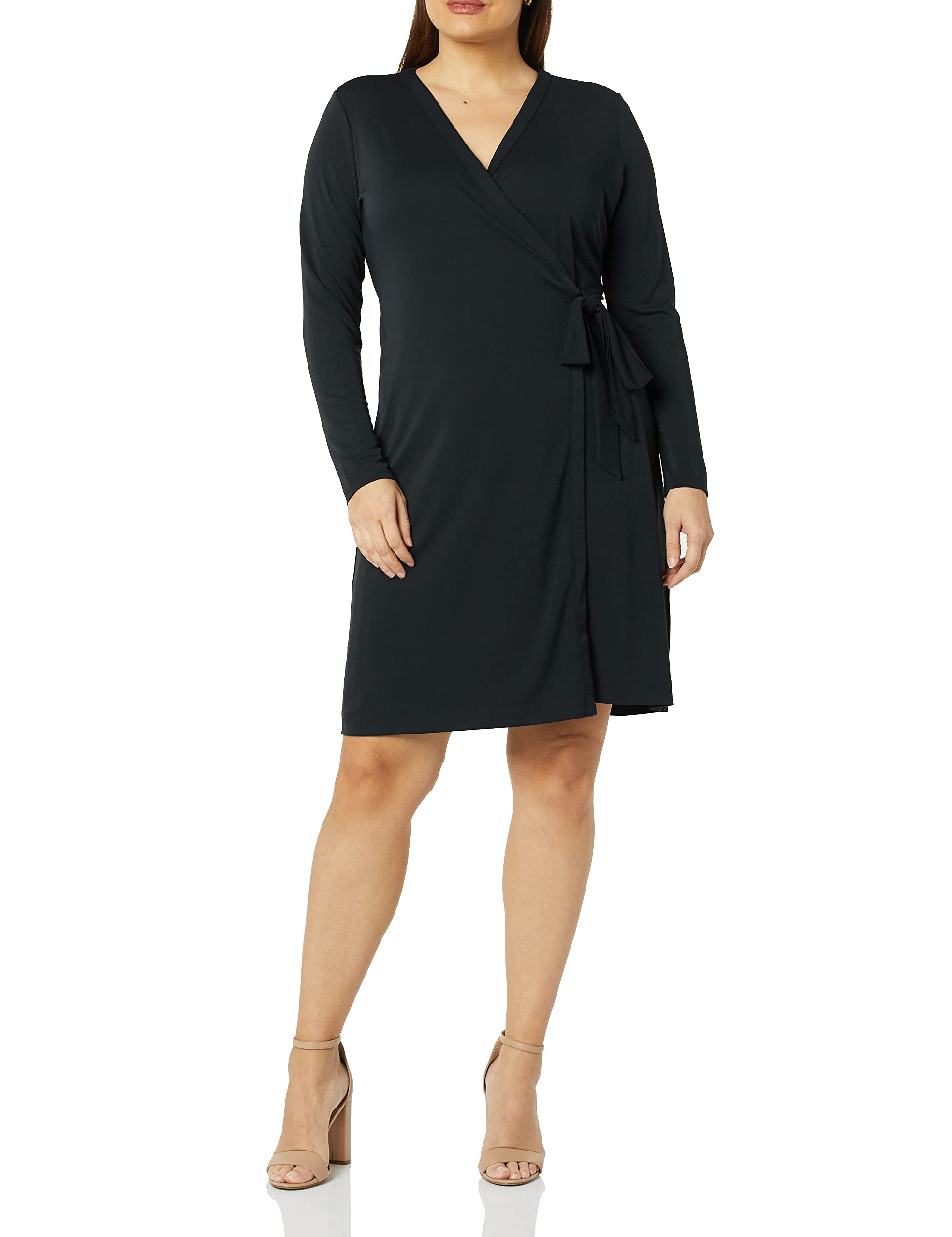 Amazon Essentials Women's Long-Sleeve Wrap Dress - Flattering Casual & Office Wear for Women | Perfect for Work, Date Night & Special Occasions