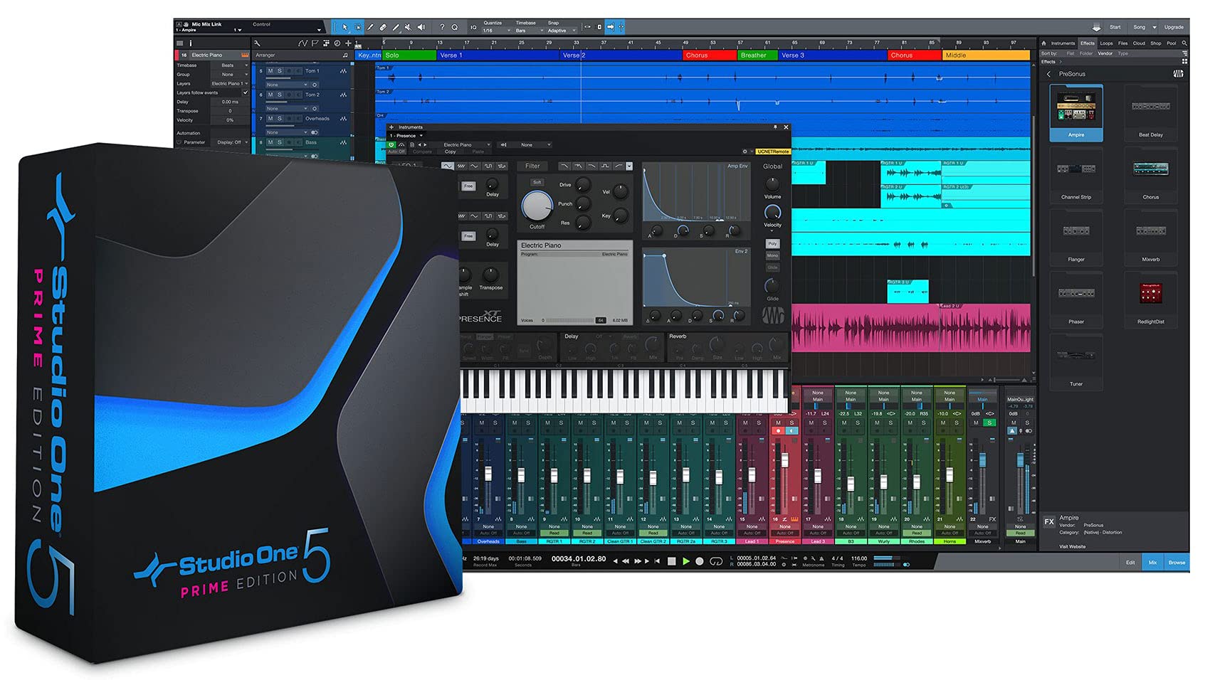 PreSonus R80 AMT Studio Monitor (Single) - Professional Studio Reference Speaker for Music Production, Mixing & Mastering | Perfect for Home Studios, Podcasting & Audio Editing
