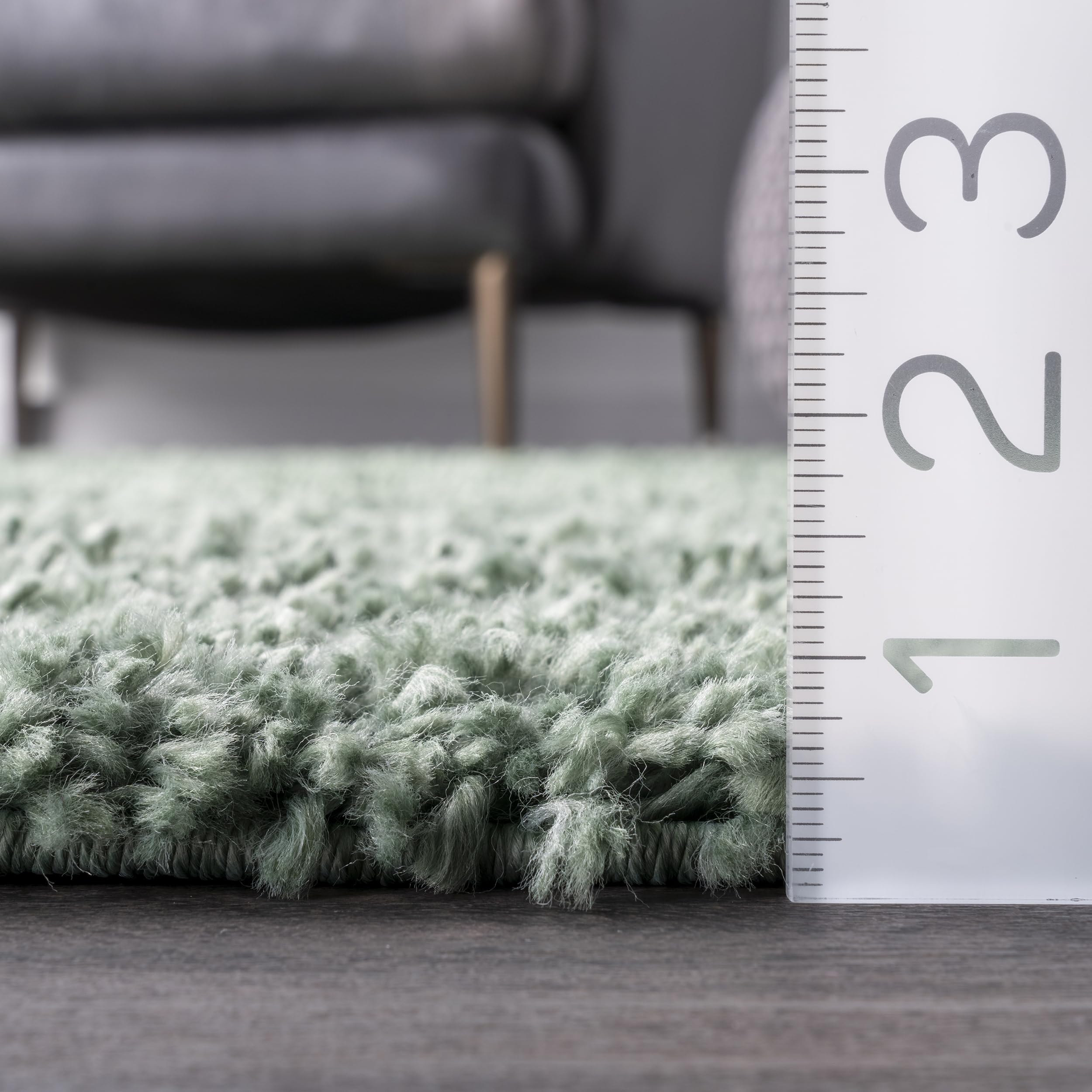 nuLOOM Kara Solid Shag Area Rug 9x12 Feet - Soft Plush Green Shaggy Rug for Living Room, Bedroom, Dining Room & Nursery | Cozy Home Decor, Kids Play Area & Pet-Friendly Floor Mat