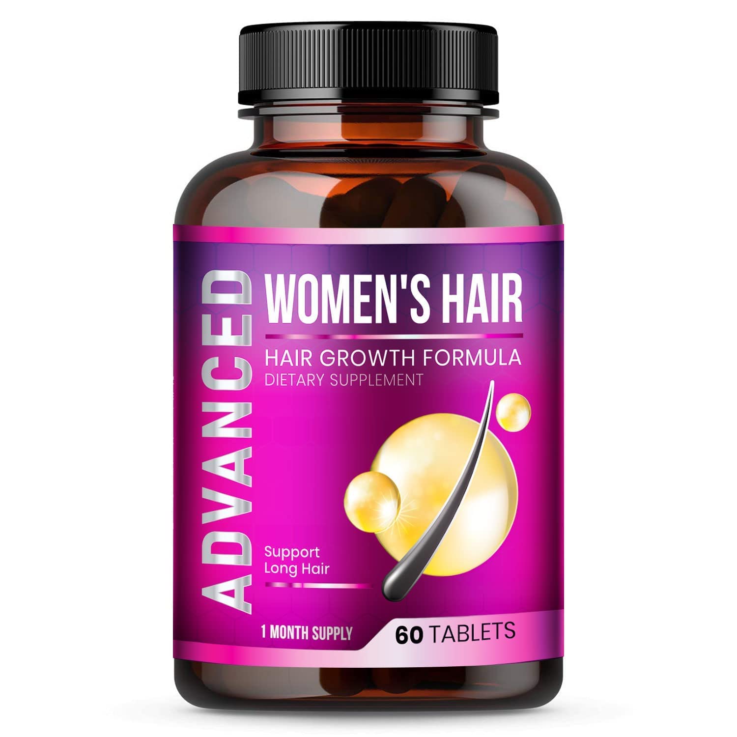 Best Hair Growth Vitamins for Men & Women - Biotin & Collagen Supplement for Thicker, Healthier Hair - Supports Hair Regrowth & Scalp Health - Perfect for Daily Use at Home or Travel