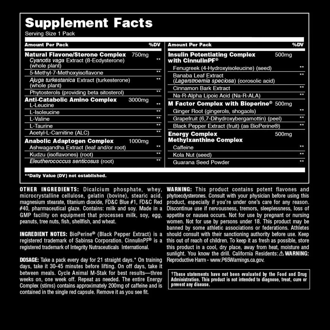Animal M Stak - Premium Pet Supplement for Dogs & Cats - Supports Joint Health & Mobility - Ideal for Active Pets & Senior Animals
