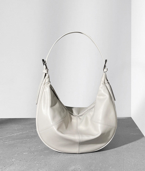 Stylish Leather Half Moon Shoulder Bag for Women - Crossbody Purse with Adjustable Strap - Perfect for Work, Travel & Everyday Use