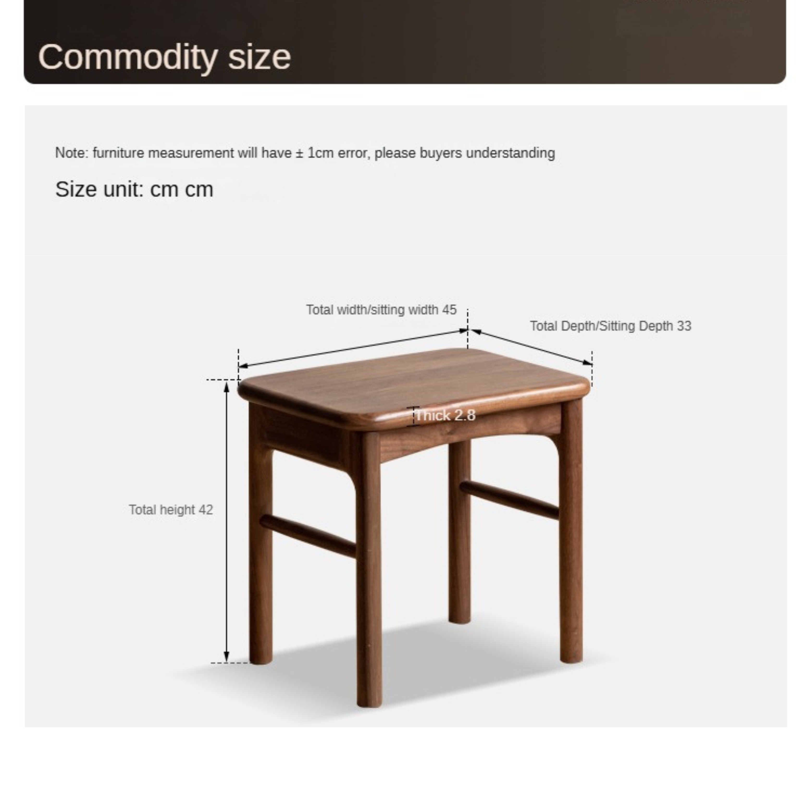 Premium Black Walnut Solid Wood Tea Stool - Handcrafted Rustic Side Table for Living Room, Bedroom, or Garden - Perfect for Tea Ceremonies, Plant Stand, or Decorative Accent