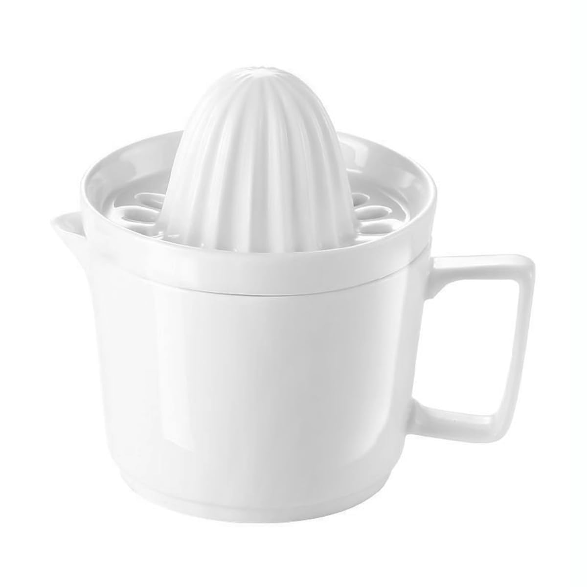 Premium White Porcelain Manual Citrus Juicer - Hand Press for Lemons, Oranges & Fruits - Perfect for Fresh Juice, Cocktails & Healthy Home Cooking