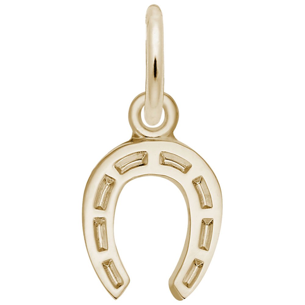 10K Yellow Gold Horseshoe Charm Pendant for Bracelets & Necklaces - Perfect for Good Luck Jewelry, Gifts & Everyday Wear