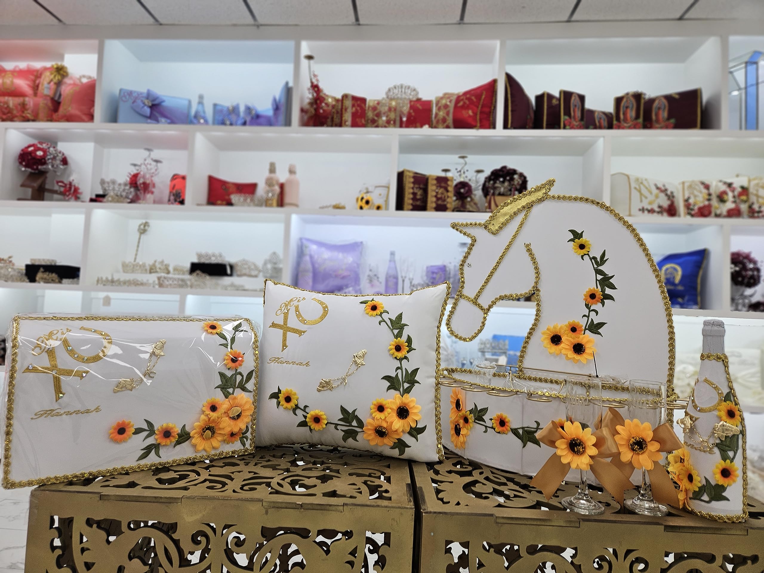 Quinceanera Toasting Set - 183 Sunflowers Sweet Sixteen Accessories | Quinceañeras Decorations & Gift Ideas for Birthday Celebrations