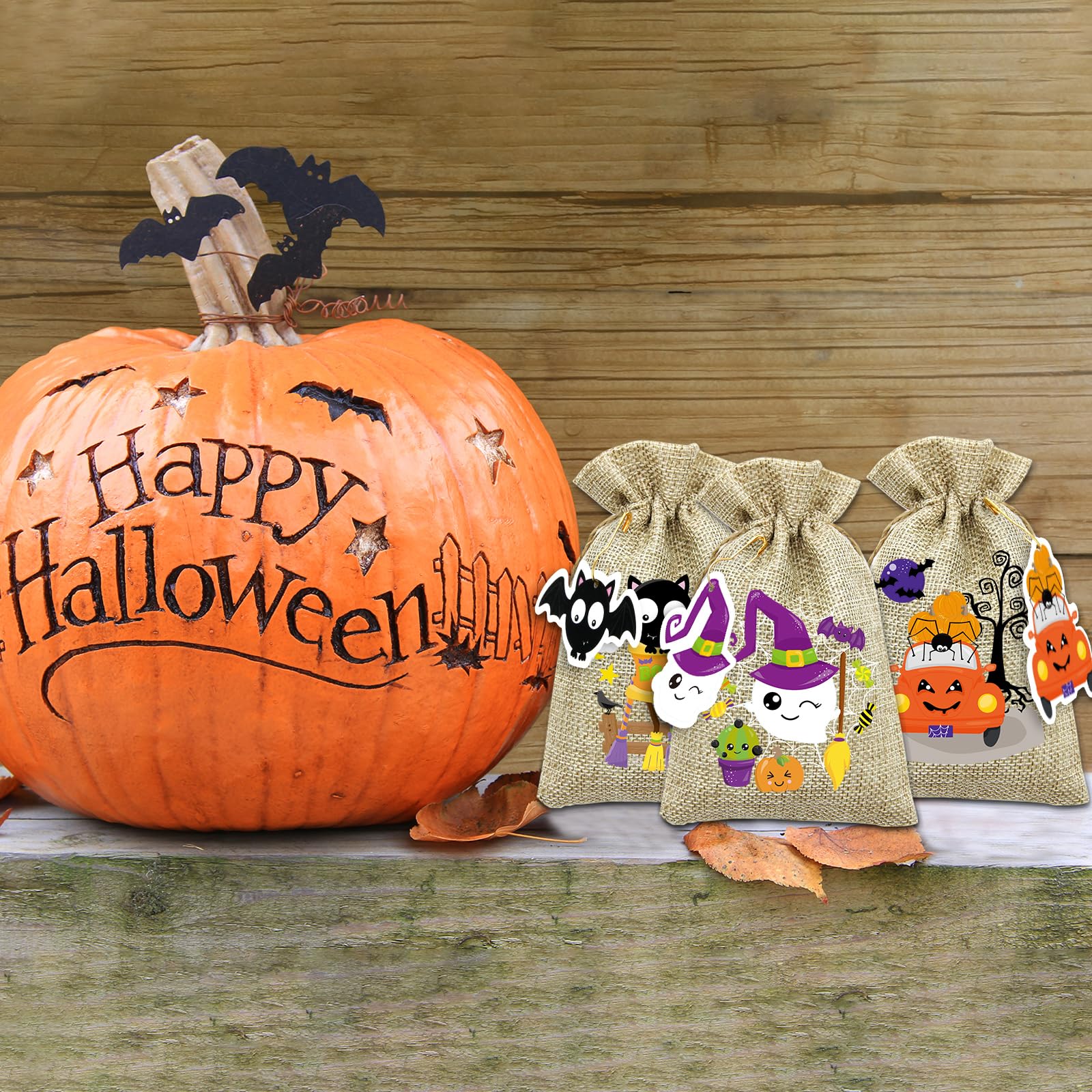 Halloween Burlap Candy Bags 24PCS - 4