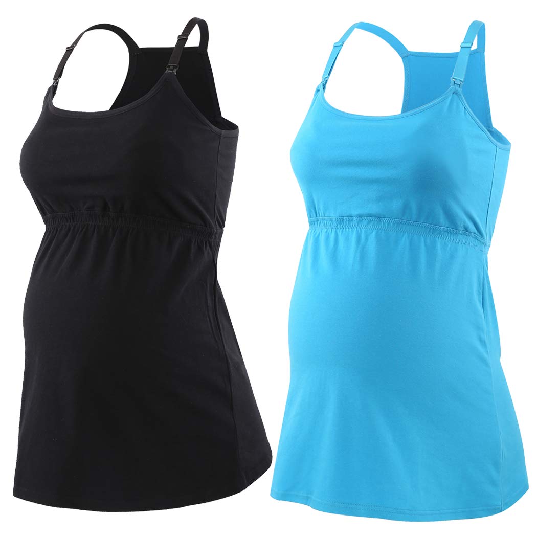 KUCI Maternity Nursing Tank Top - Soft Comfortable Breastfeeding Cami for Pregnant & Nursing Moms | Perfect for Sleeping, Lounging & Everyday Wear During Pregnancy & Postpartum