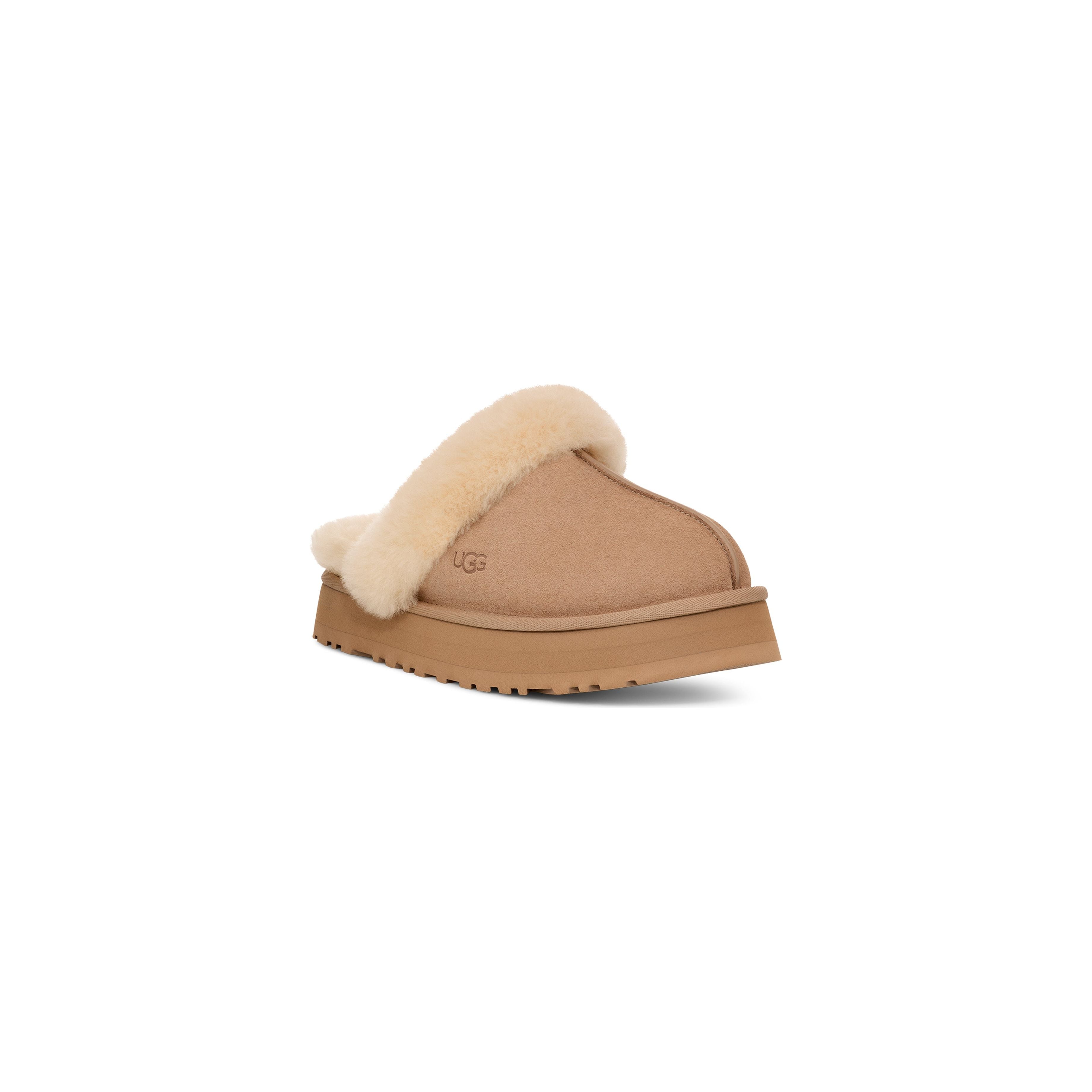 UGG Women's Disquette Platform Boots in Sand - Cozy Winter Ankle Booties for Casual Outfits & Cold Weather Fashion