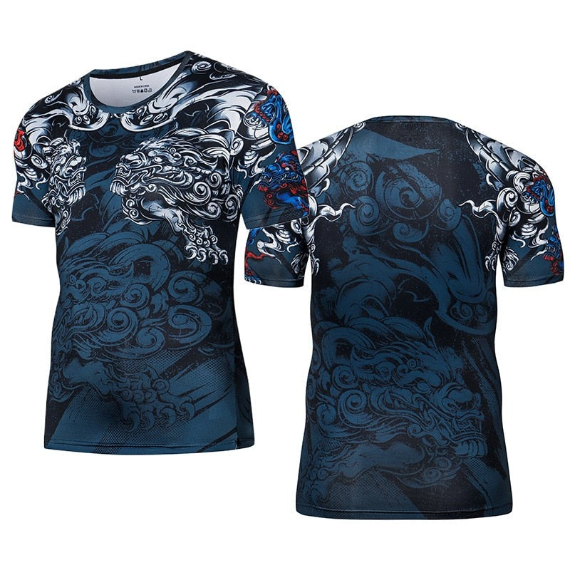 3D Printed Tattoo Style Colorful Monster Graphic T-Shirt with Sleeves | Trendy Streetwear for Men & Women | Perfect for Concerts, Festivals, and Urban Fashion