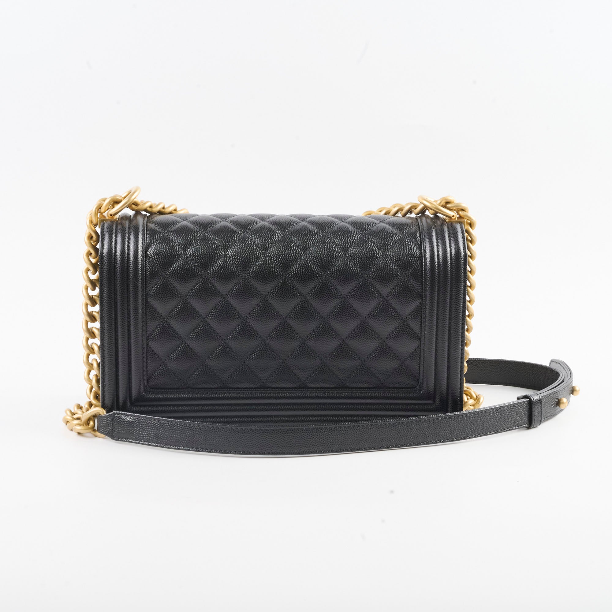 Chanel Caviar Leather Old Medium Flap Bag Black - Classic Quilted Crossbody Purse for Women | Perfect for Work, Evening Events & Luxury Fashion Accessories