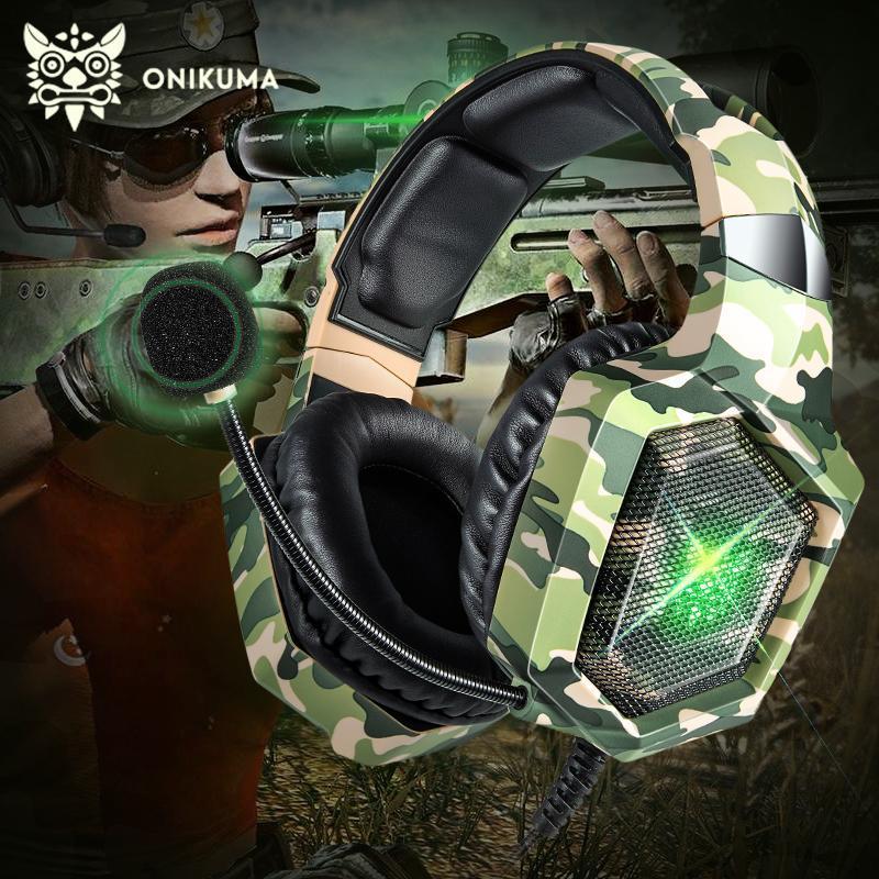 ONIKUMA K8 Wired Stereo Gaming Headset with Microphone & RGB LED Lights - Noise Cancelling Over-Ear Headphones for PC, PS4, Xbox, Nintendo Switch Gaming & Streaming