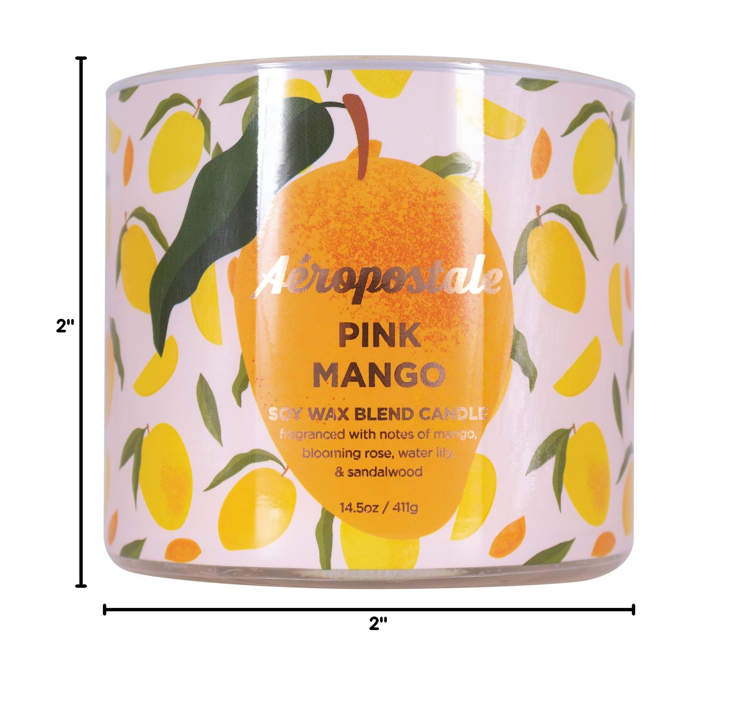 Aeropostale Pink Mango Scented Soy Candle - Long Lasting Fragrance for Home, Office & Relaxation - Perfect for Aromatherapy, Gifts & Decor