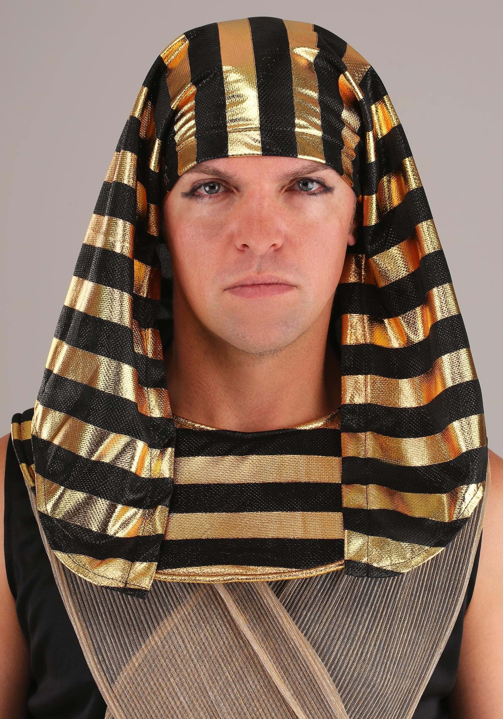 Men's Pharaoh Costume - Black & Gold Egyptian Ruler Halloween Outfit for Adults | Perfect for Halloween Parties, Cosplay Events & Themed Celebrations