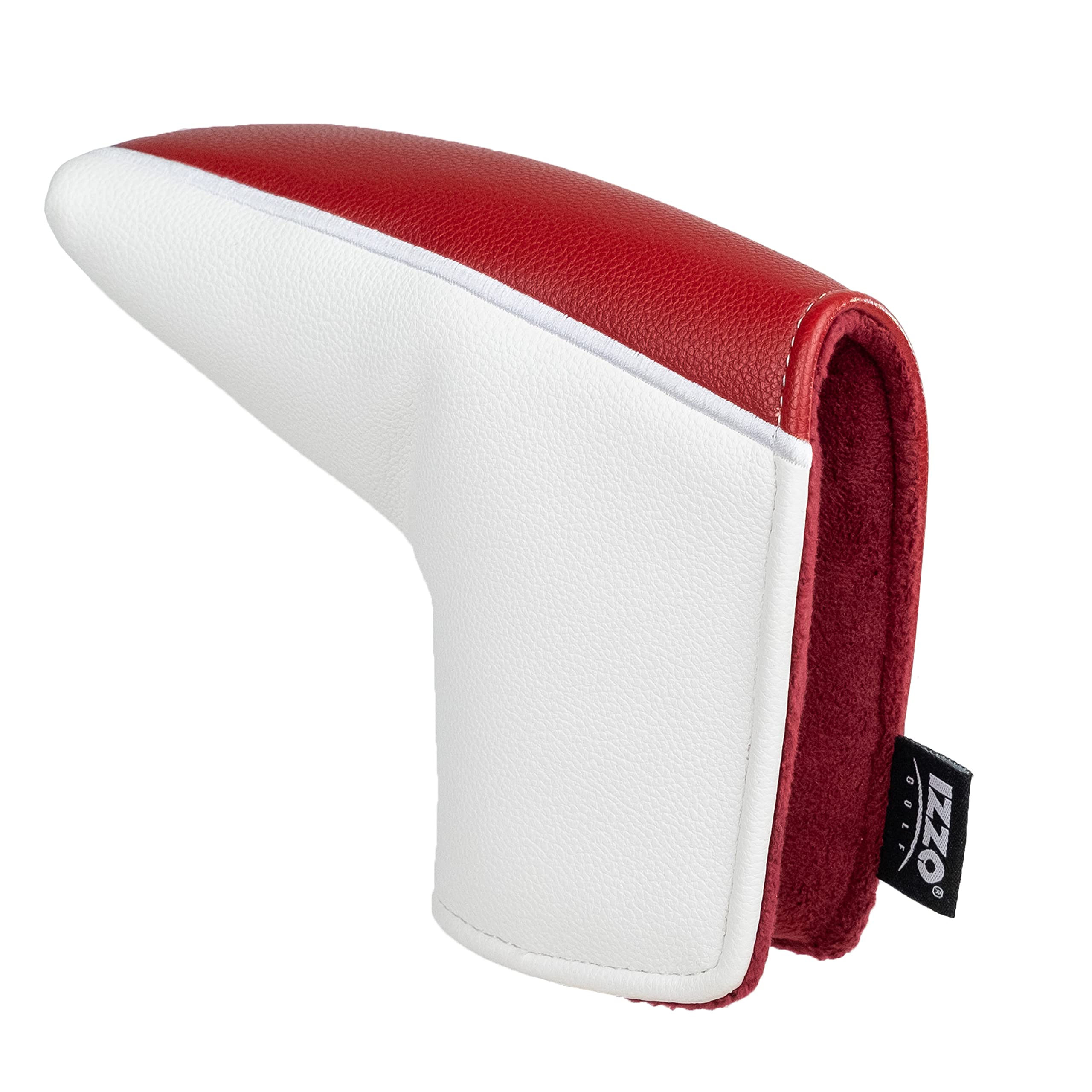 IZZO Golf Blade Putter Headcover - Premium Mallet Putter Cover in Maroon/White | Blade Style Head Cover for Golf Clubs | Perfect for Course Play & Practice Sessions