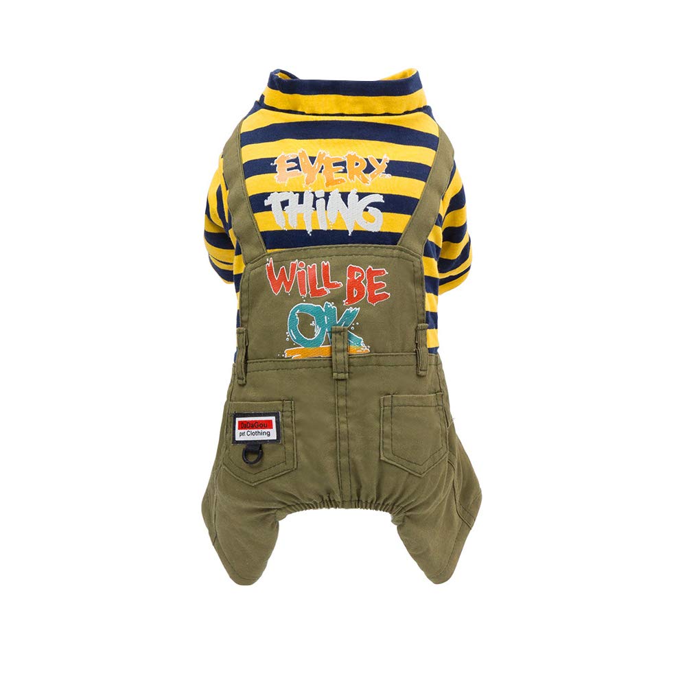 Trudz PET Dog Coat - Thickened Fleece Hoodie Jacket for Small & Medium Dogs & Cats - Warm 4-Legs Winter Sweater for Cold Weather (Yellow, Large) - Perfect for Outdoor Walks & Indoor Comfort
