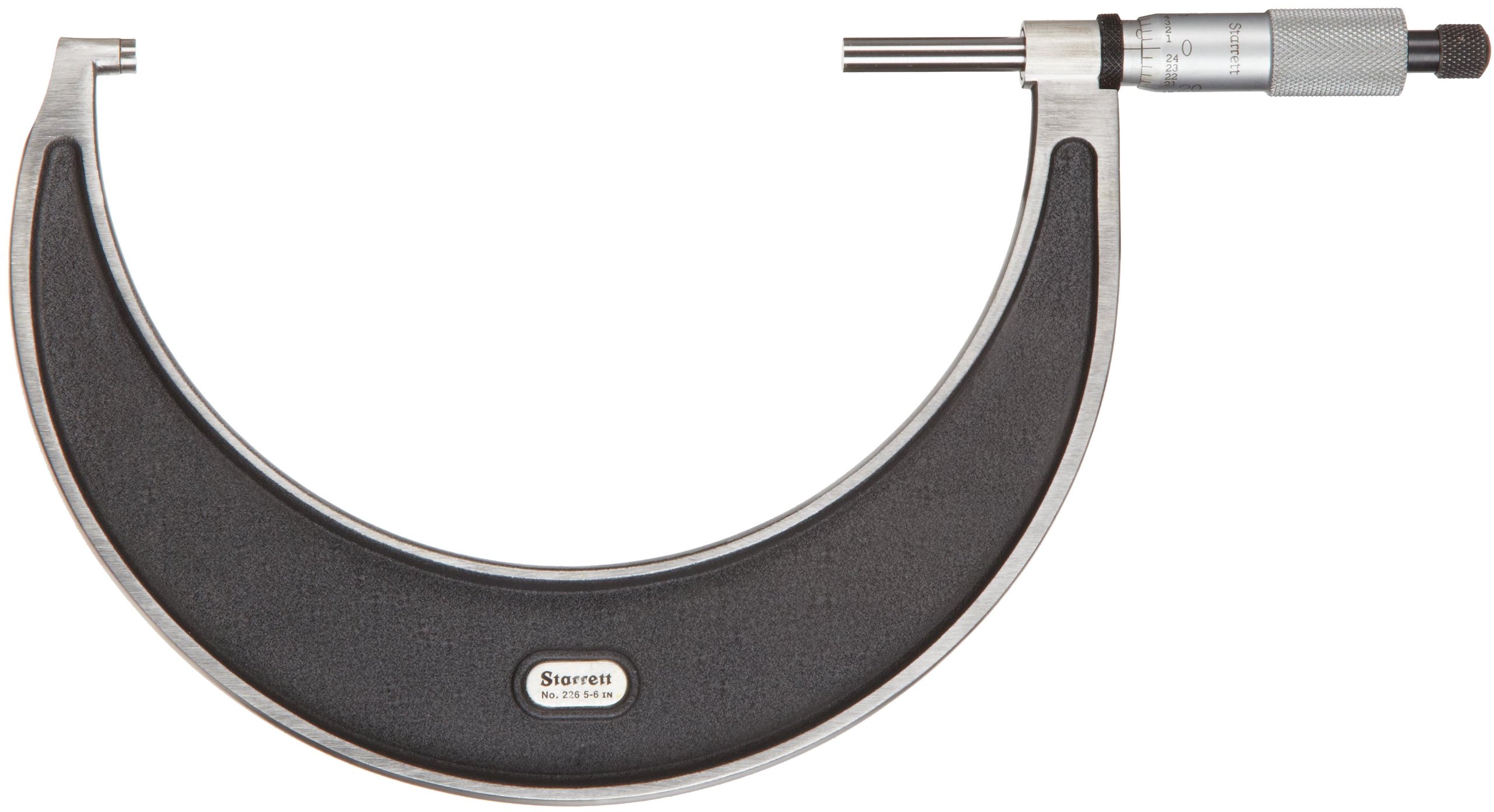 Starrett 226RL-5 Precision Outside Micrometer 4-5 Inch Range with Ratchet Stop & Lock Nut - 0.001