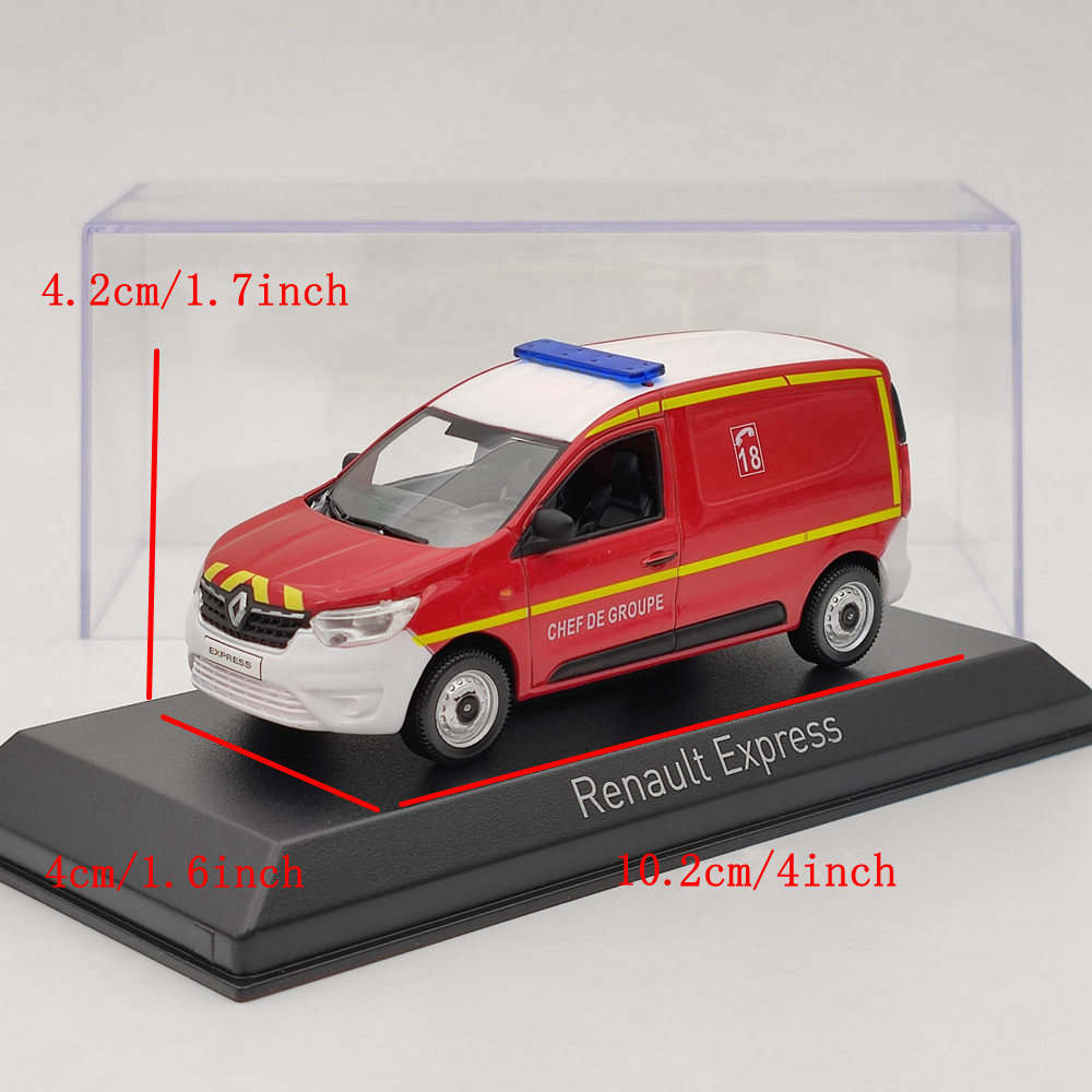 1/43 Scale Norev Renault Express Fire Chief Group Leader 2021 Diecast Model Car - Collectible Gift for Fire Truck Enthusiasts & Model Car Hobbyists - Perfect for Display, Gifting, and Diorama Scenes