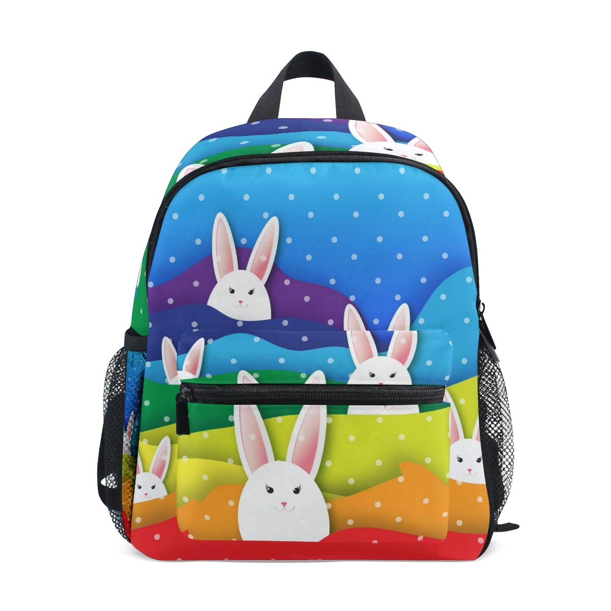 ALAZA Rainbow Easter Bunny Kids Backpack - Toddler School Bag, Preschool Backpack for Boys & Girls - Perfect for School, Travel & Daycare Use