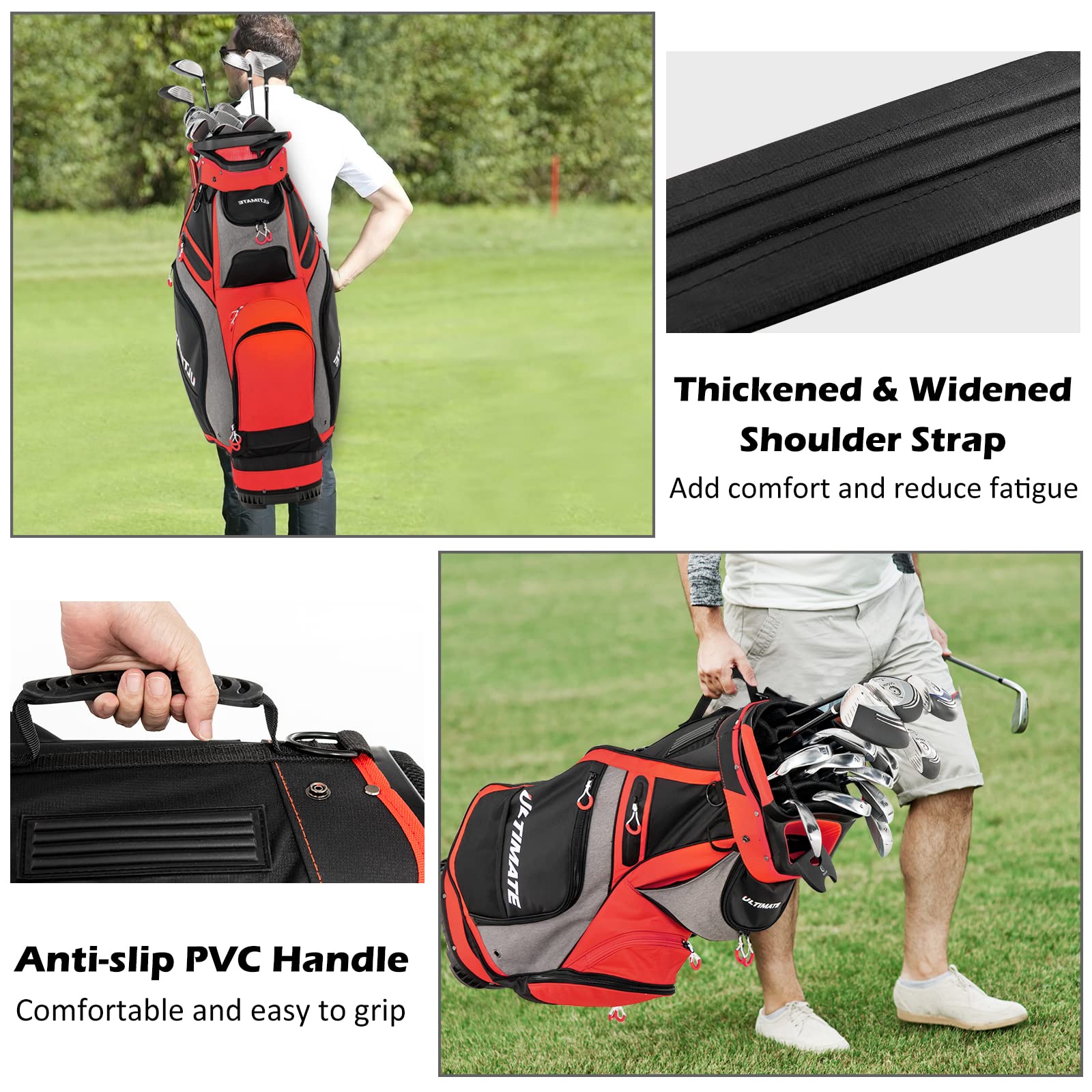 Tangkula Premium Golf Cart Bag with 14-Way Divider - Durable, Water-Resistant & Lightweight Golf Stand Bag for Men & Women - Perfect for Golf Courses, Driving Range & Outdoor Sports