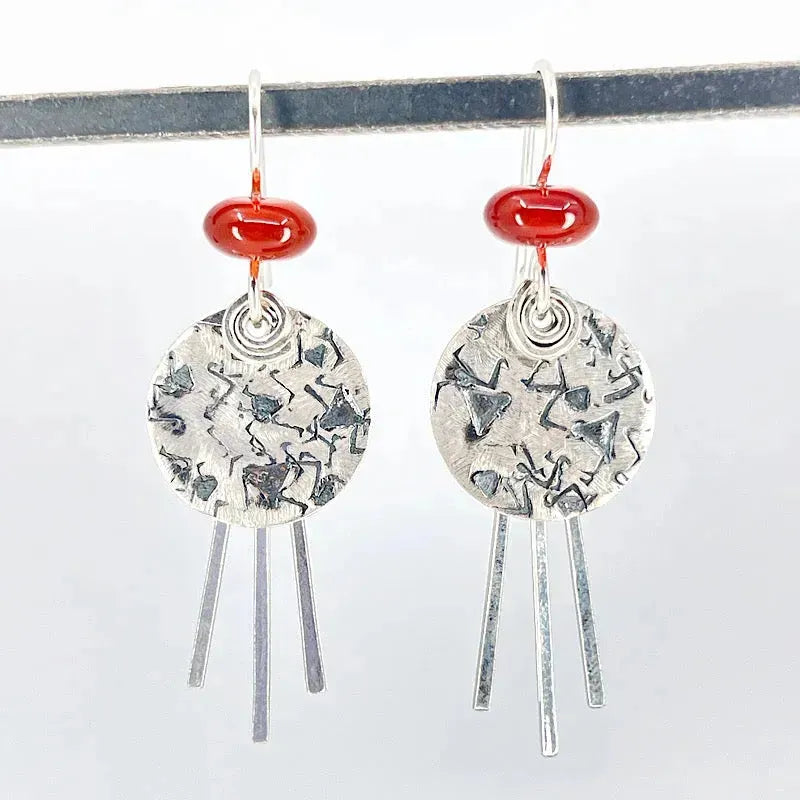 925 Sterling Silver Earrings with Genuine Carnelian Gemstones | Elegant Dangle Earrings for Women | Perfect for Parties, Weddings & Everyday Wear