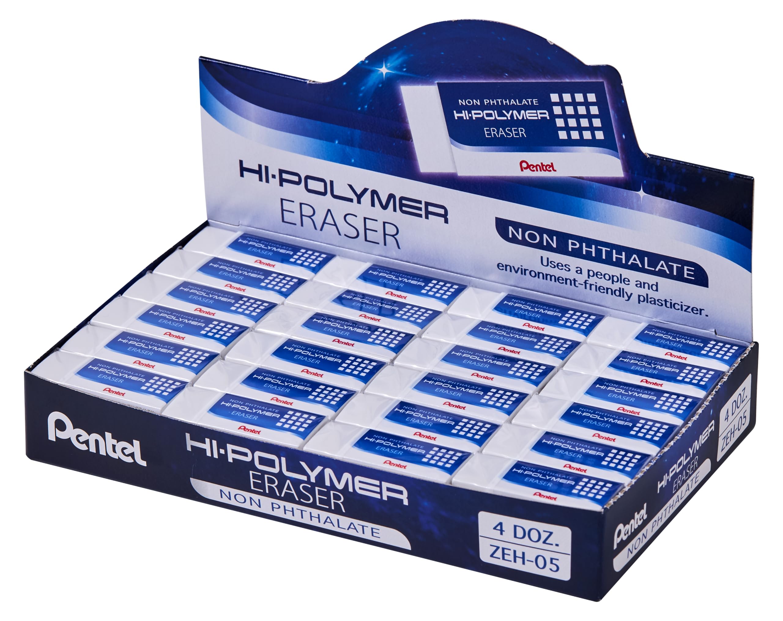 Pentel Hi-Polymer Block Erasers - Pack of 1 - Premium Quality for School, Office & Art - Smudge-Free Paper & Sketch Cleaning