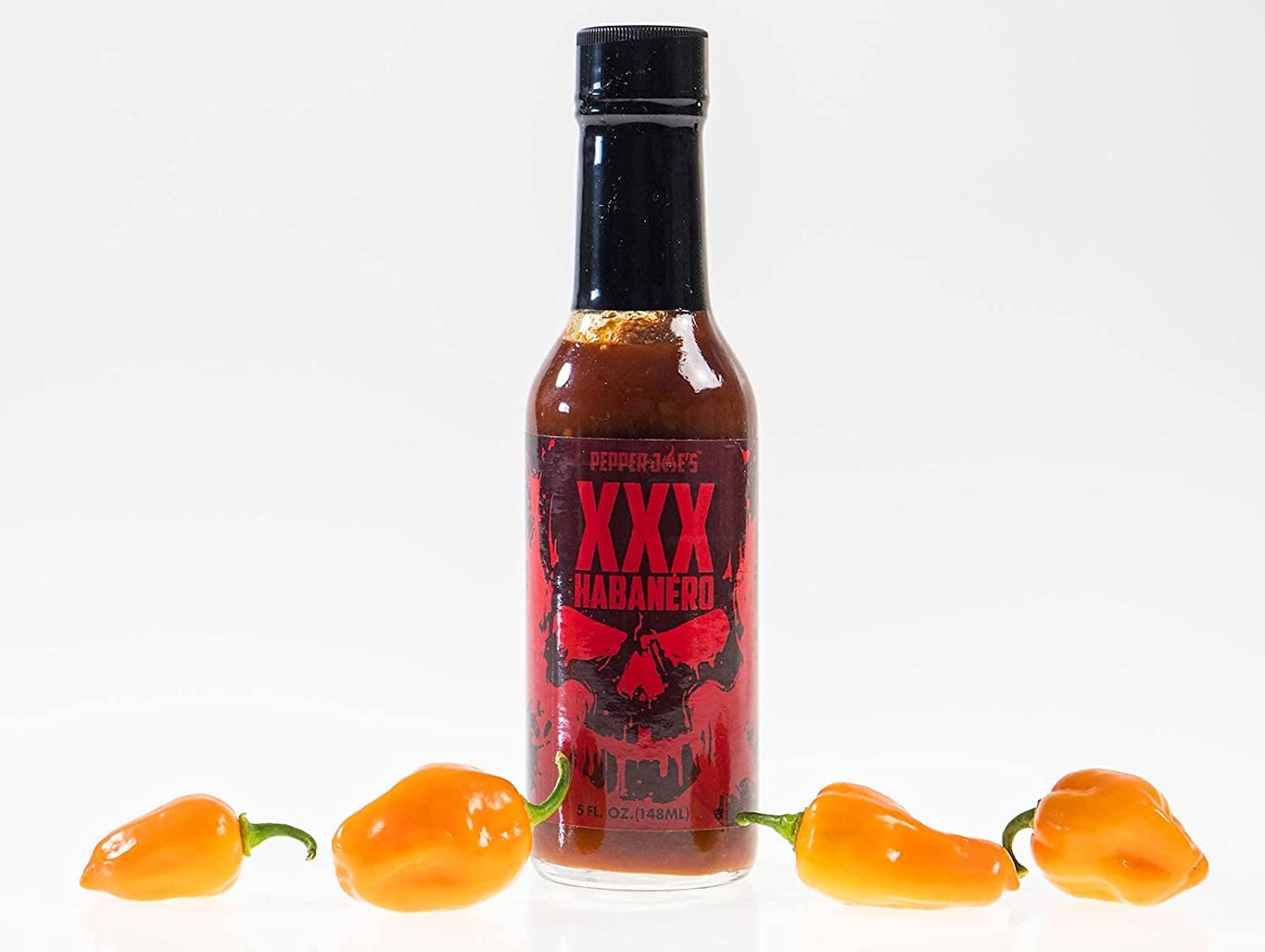 Pepper Joe’s XXX Habanero Hot Sauce - Premium Spicy Sauce with Honey, Peaches & Pineapple - Extra Fiery Habanero Flavor - 5oz (3-Pack) - Perfect for Wings, Tacos, Burgers & BBQ