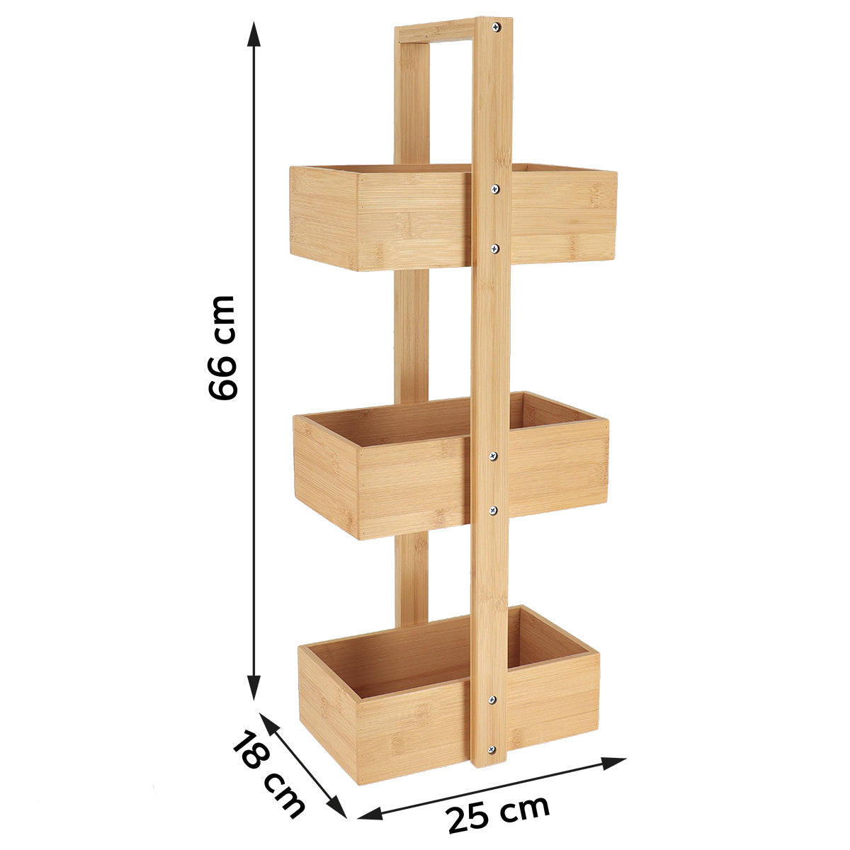 3-Tier Bamboo and MDF Storage Shelf - Sturdy and Stylish Organizer for Bathroom, Kitchen, or Office - Perfect for Small Space Organization