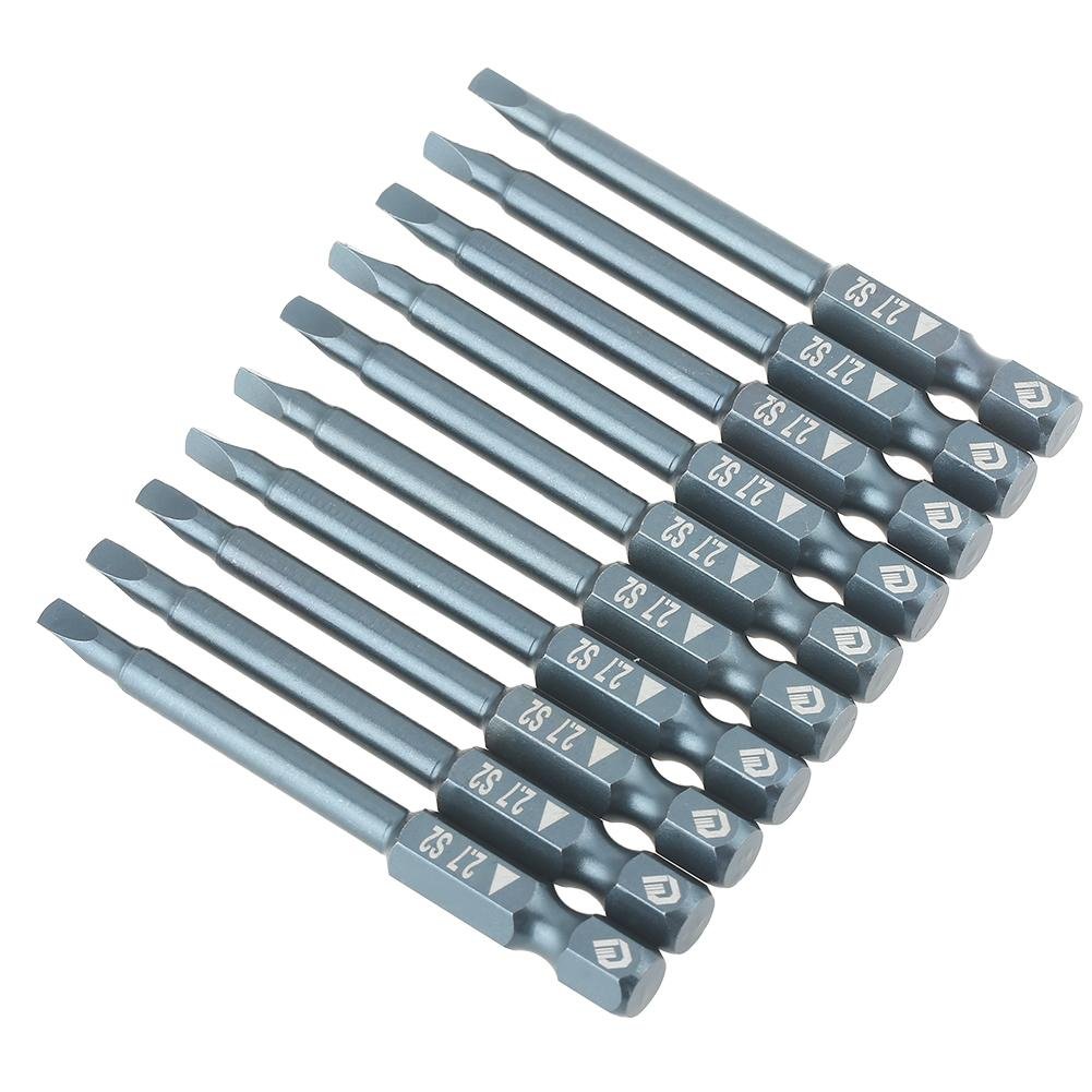 Hilitand 10-Piece Triangle Head Screwdriver Bit Set - 1/4 Inch Shank, 65mm Alloy Steel H6.3x65mmx2.7 - Perfect for Electronics Repair, Furniture Assembly & DIY Projects
