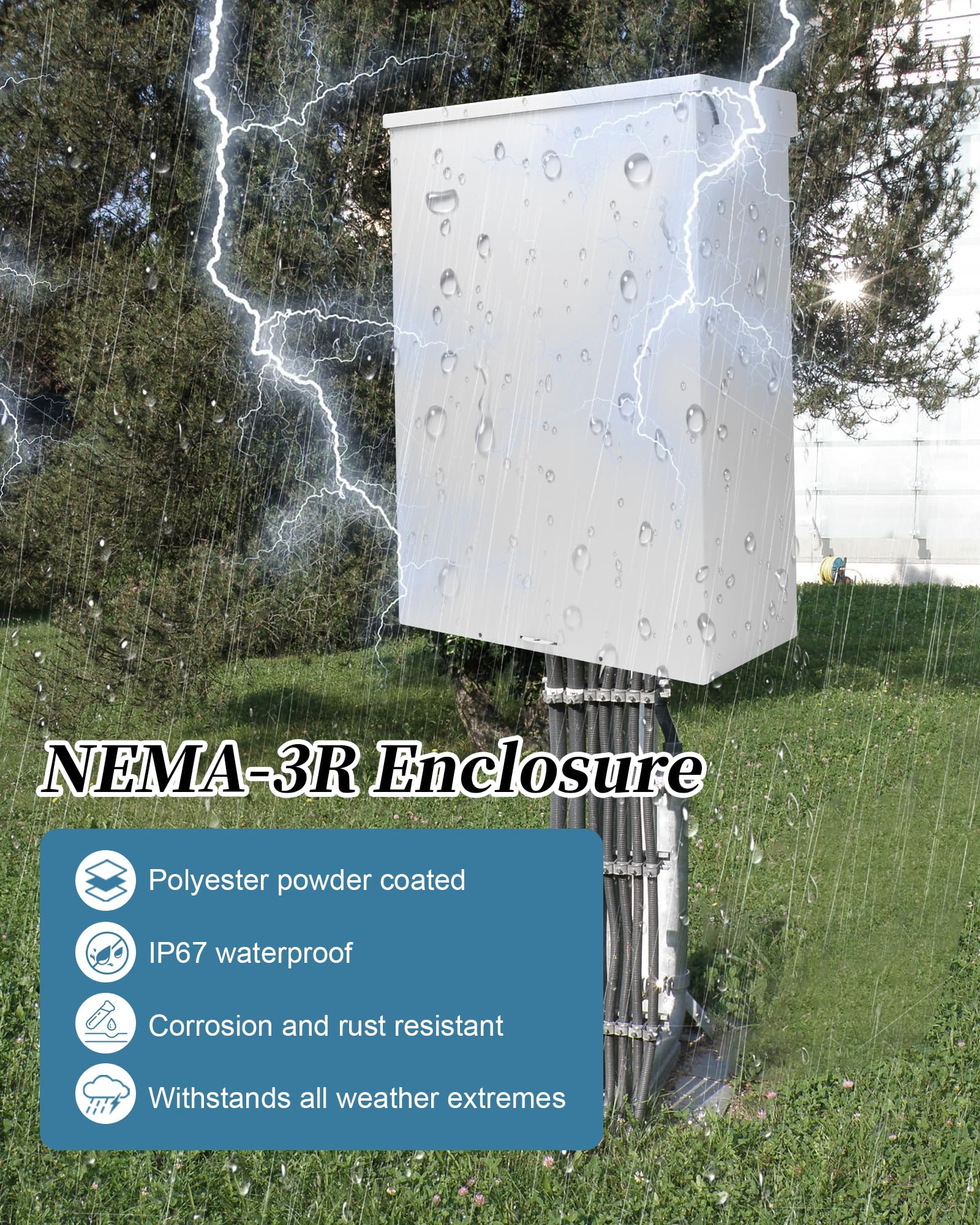 200 Amp 3P Dual Power Automatic Transfer Switch - 120/240V Heavy Duty Safety Switch with NEMA-3R Enclosure for Indoor/Outdoor Use - Perfect for Home Backup Power & Emergency Generator Systems
