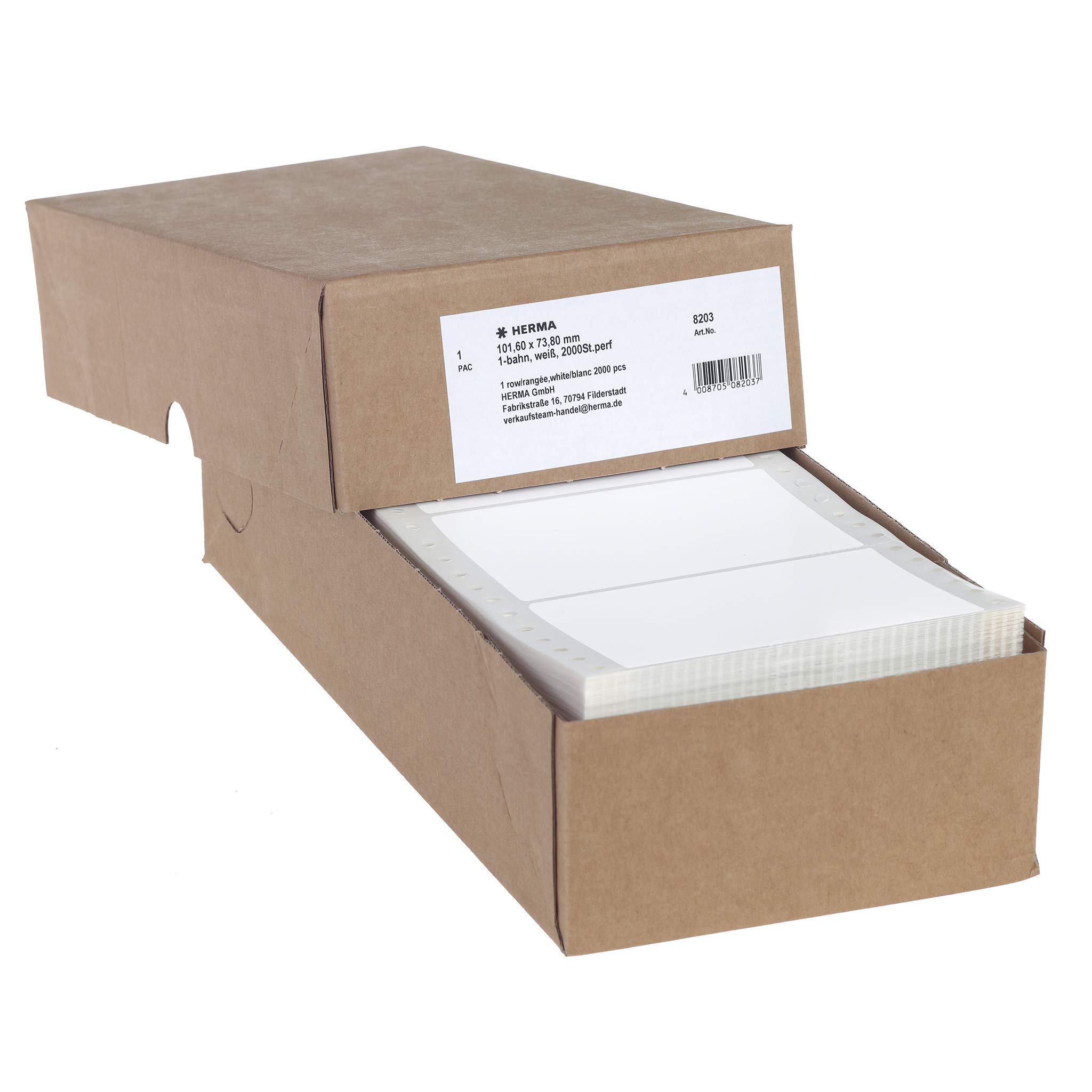 Herma 8203 White Computer Labels 101.6 x 73.8 mm (4 x 2.9 inches) - Matte Paper - Pack of 2,000 Sheets - Perfect for Office, Shipping & Mailing Labels, Inventory Stickers, File Organization