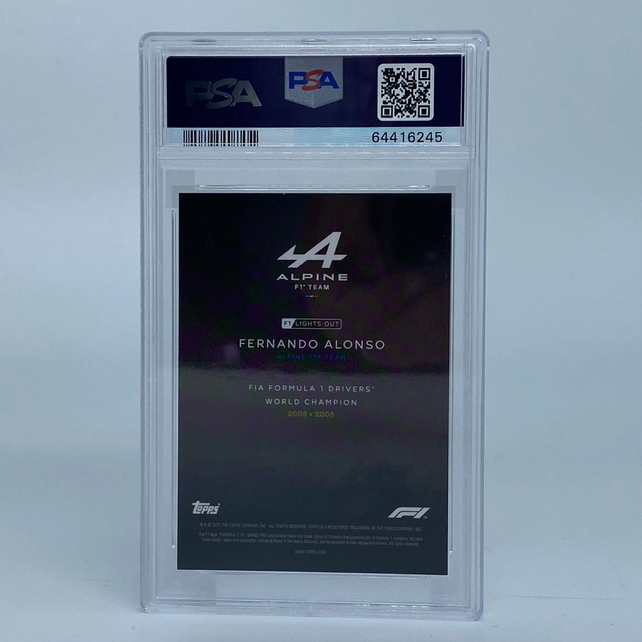 PSA 9 Graded Fernando Alonso 3/5 Drivers World Champion Trading Card - Perfect for Collectors, Fans, and Sports Memorabilia Enthusiasts