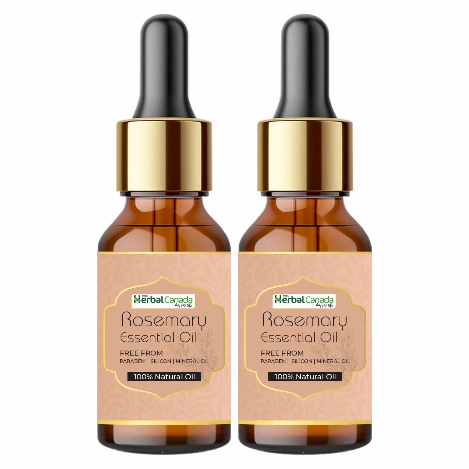 100% Pure Natural Rosemary Essential Oil - 15ml (Pack of 2) for Aromatherapy, Hair Growth & Skin Care | Harc Herbal Canada | Relaxation & Stress Relief