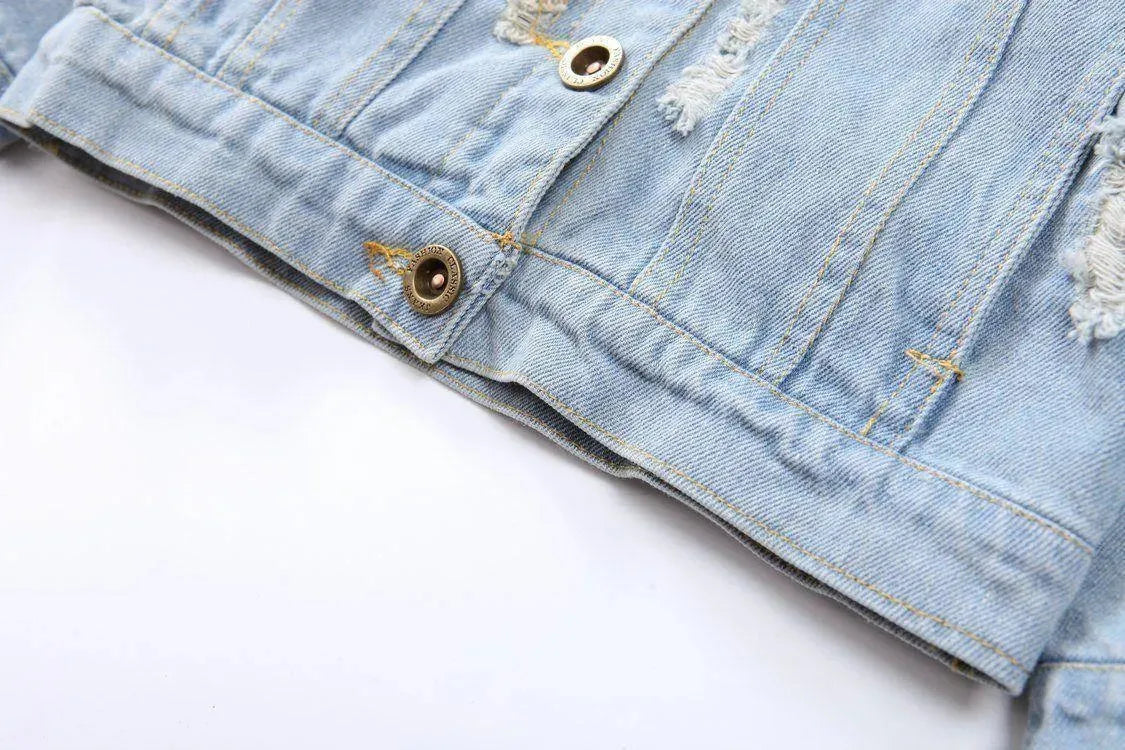 Kids Denim Jacket - Trendy Distressed Jean Jacket for Boys & Girls - Perfect for School, Playdates & Outdoor Adventures