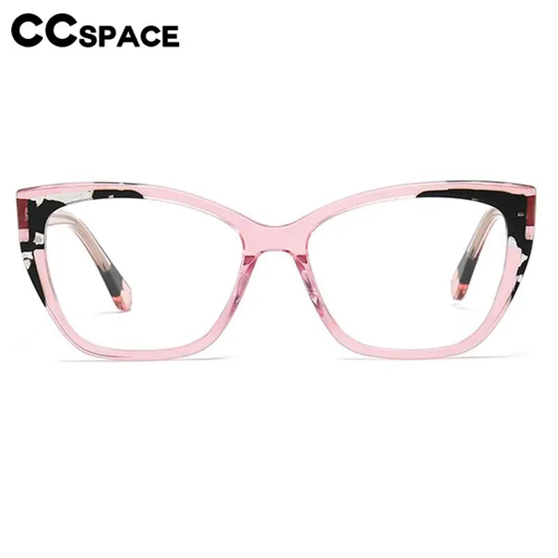 CCspace Unisex Full Rim Large Square Acetate Eyeglasses Frame 56940 - Stylish & Durable for Work, Reading & Everyday Wear