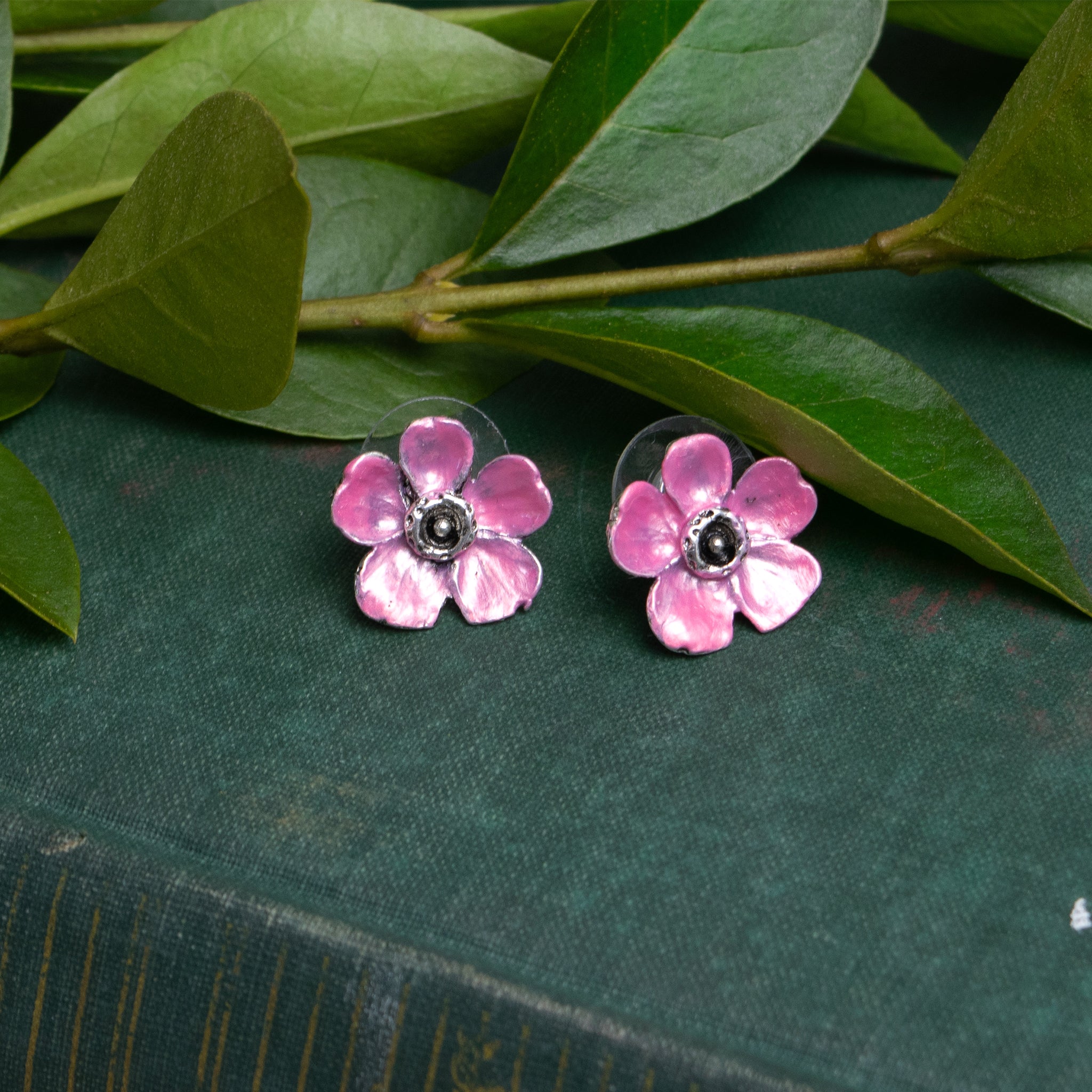 Pink Blossom Post Earrings for Women - Floral Stud Earrings for Daily Wear, Gift Giving & Special Occasions
