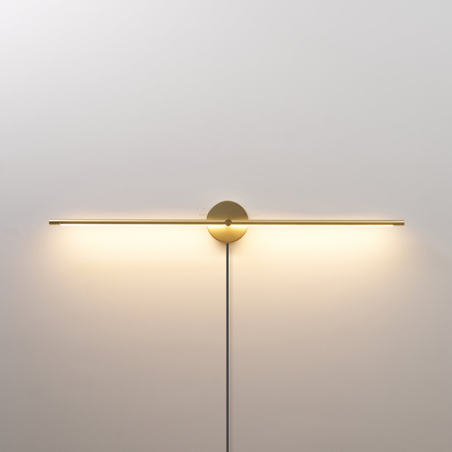 Modern Minimalist Linear LED Plug-in Wall Lamp - Dimmable Bedroom Lighting for Home Office, Living Room & Hallway