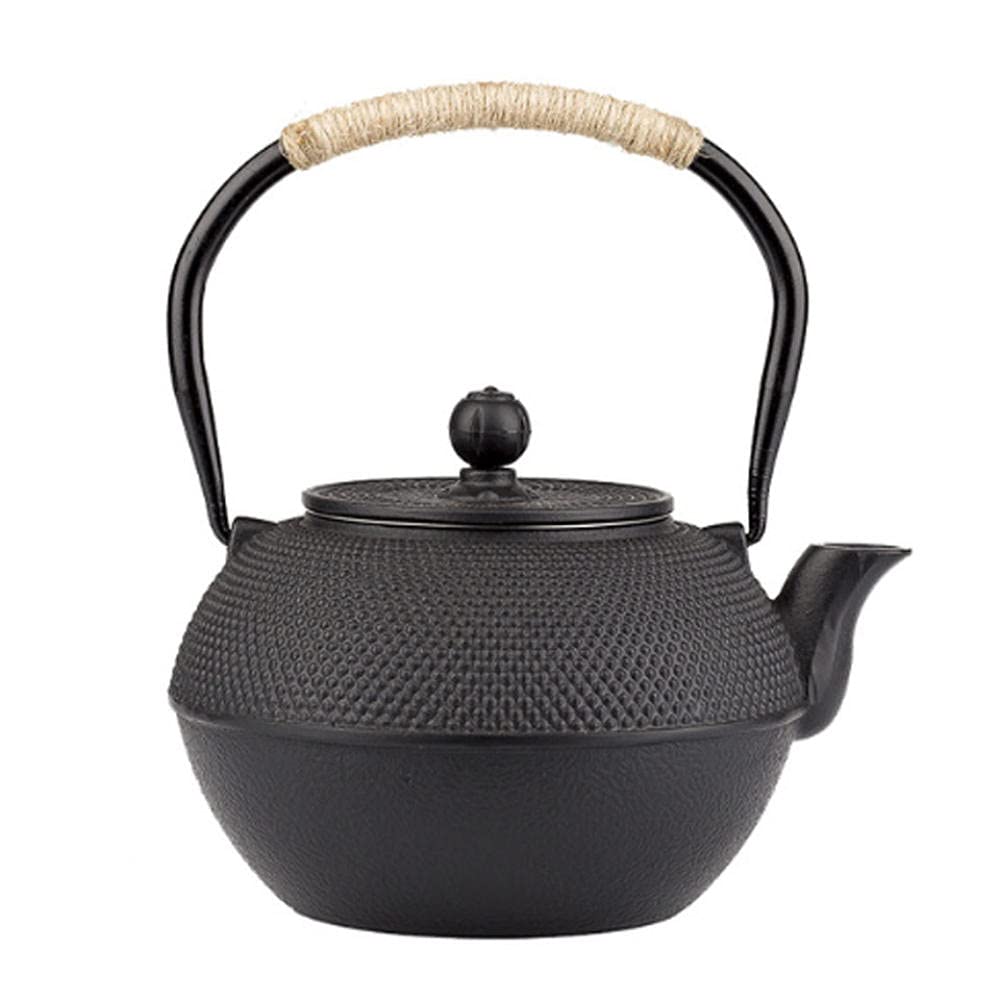 Premium 1200ml Handmade Japanese Cast Iron Tetsubin Teapot with Stainless Steel Infuser - Black Iron Kettle for Gas Stove & Induction - Perfect for Traditional Tea Ceremonies, Home Brewing & Gift Giving