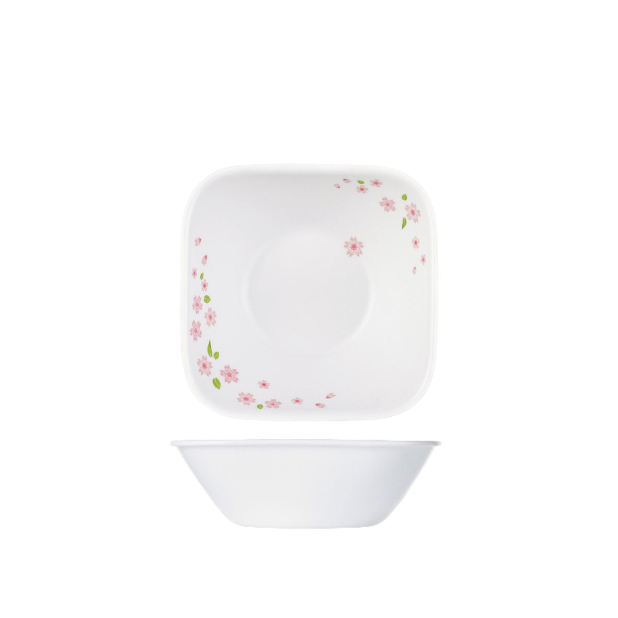 Corelle Square Round 23oz Bowl Set - Durable Dinnerware for Everyday Use, Microwave & Dishwasher Safe, Sakura Floral Design (2323 SR) - Perfect for Asian Cuisine, Soups, Salads & Family Dining
