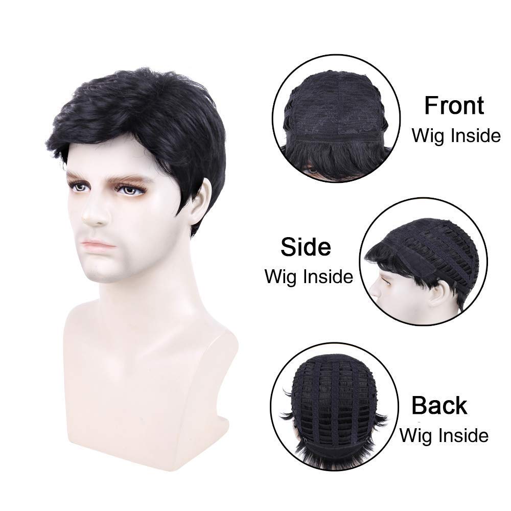 Natural Looking Morges Men's Hair Wig for Men & Boys - Dark Brown | Perfect for Cosplay, Costumes, and Hair Loss Solutions