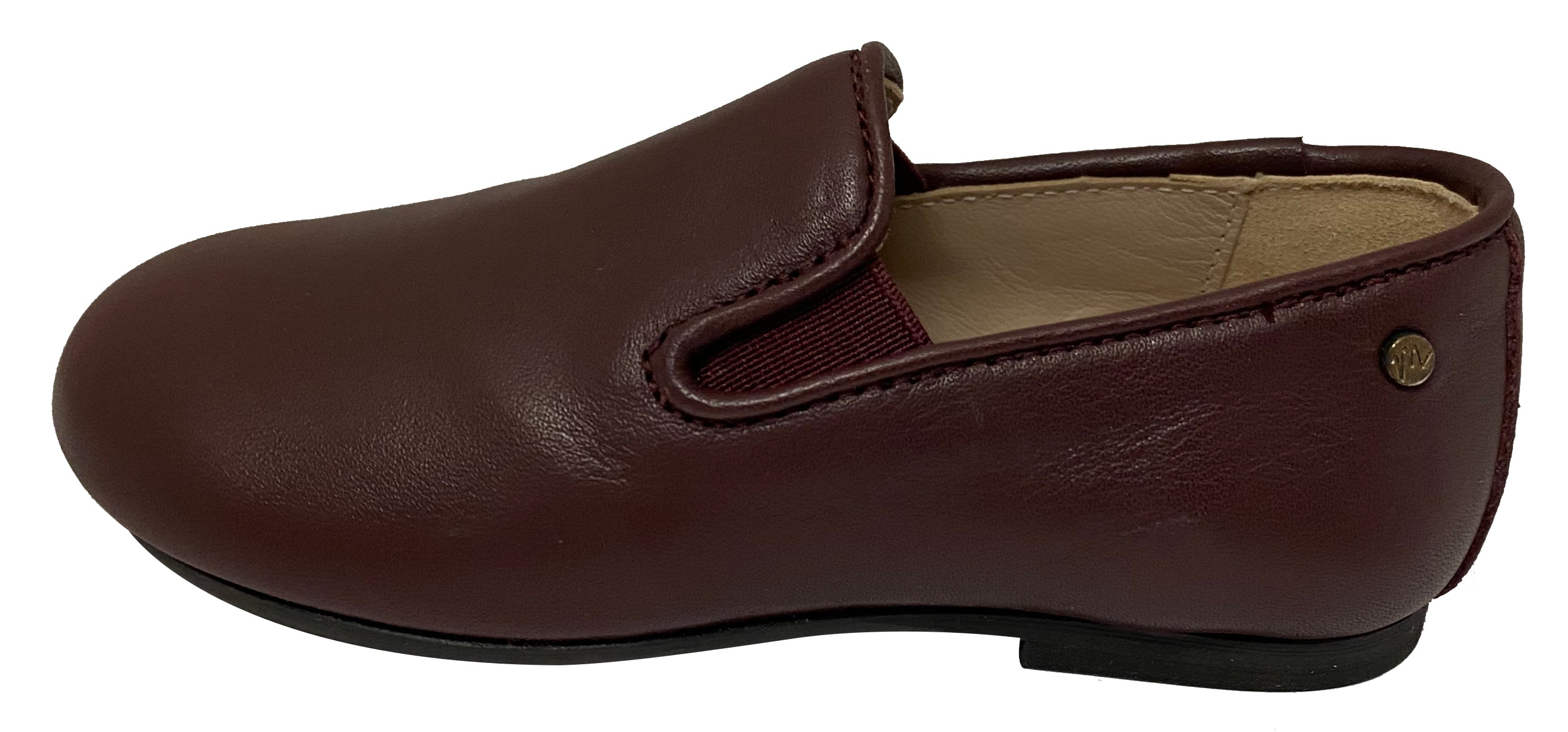 Manuela de Juan Kids' Smoking Loafers - Burgundy Leather Dress Shoes for Boys & Girls | Formal Occasions, School Events & Special Celebrations