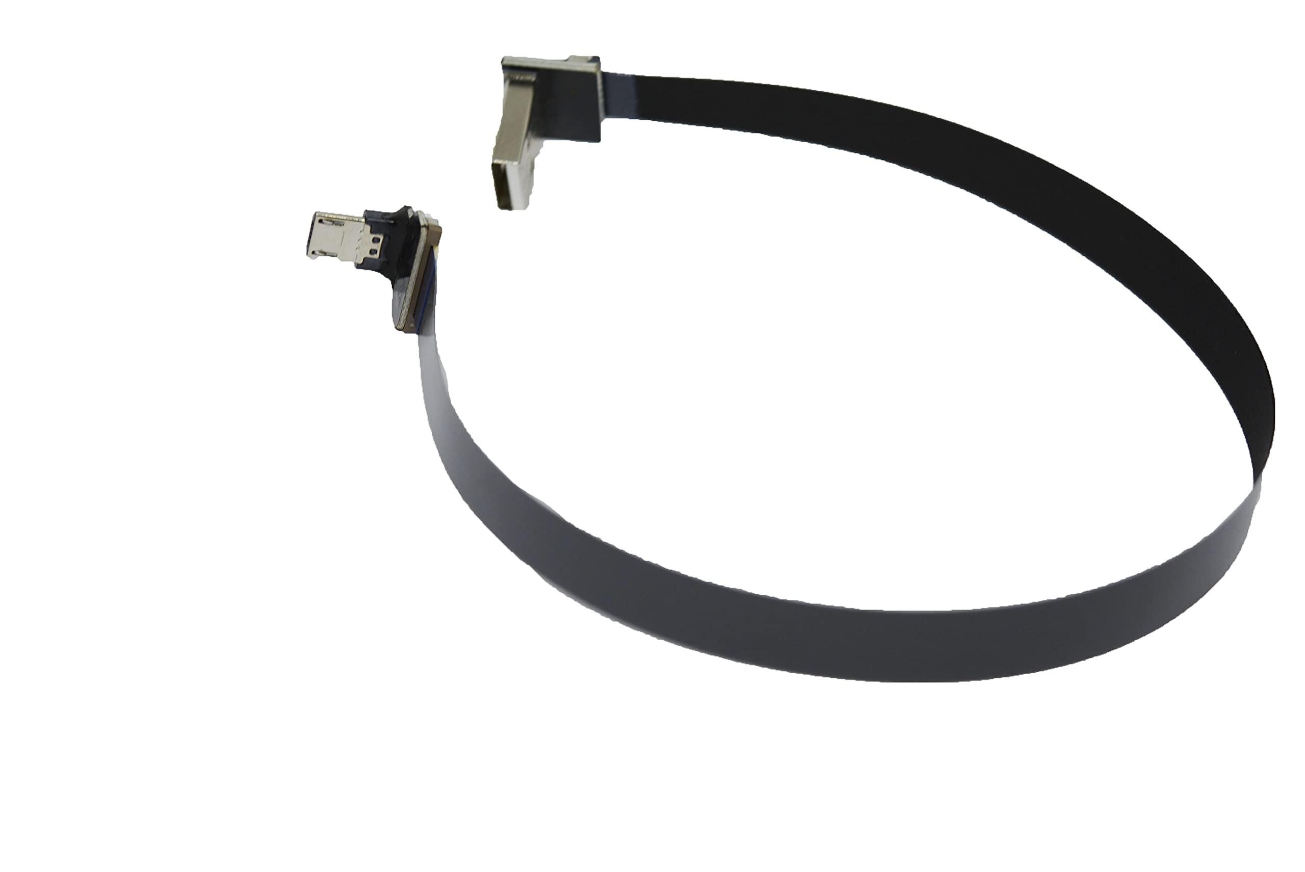 90° Angled Micro USB to USB A Cable - 40CM for Sync & Charging - Black