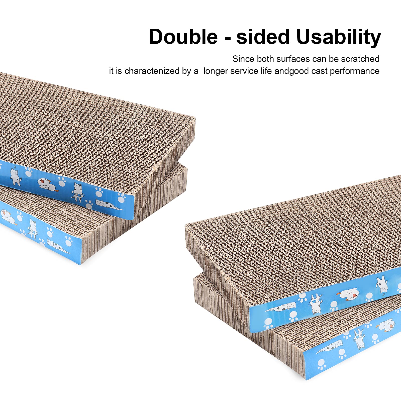 5-Pack Reversible Cat Scratch Pad - Durable Recyclable Cardboard Scratcher for Kittens & Adult Cats | Premium Cat Scratcher for Resting, Claw Grinding & Playtime | Perfect for Home, Office & Pet-Friendly Spaces
