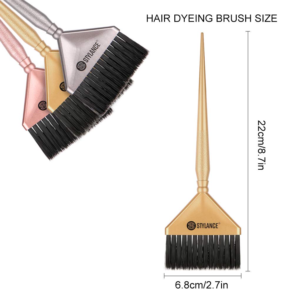 3-Piece Hair Color Brush Set - Professional Salon & DIY Hair Dyeing Kit with Silver, Rose Gold & Gold Brushes for Perfect At-Home or Salon Hair Coloring