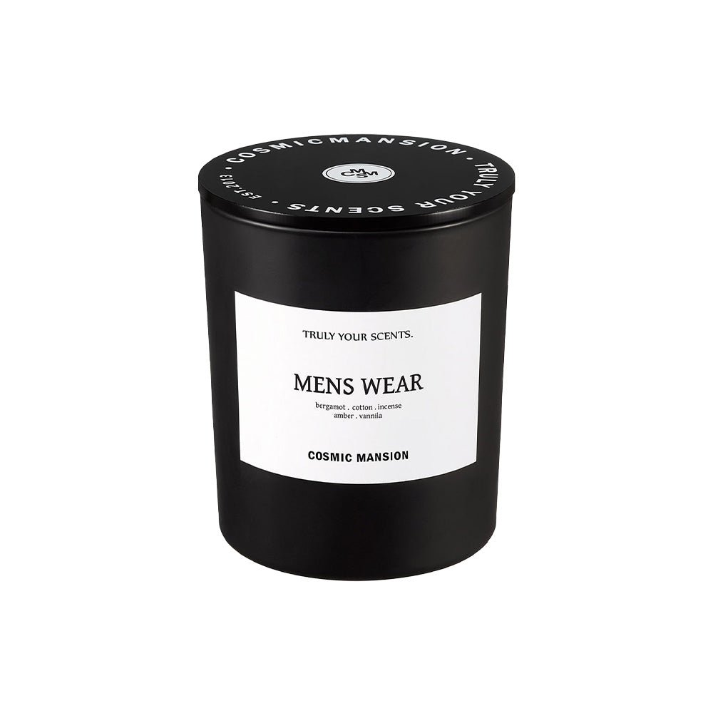 COSMIC MANSION Scented Candle - #MENS WEAR Fragrance (180g/250g) for Home Decor, Romantic Gifts & Relaxation Aromatherapy