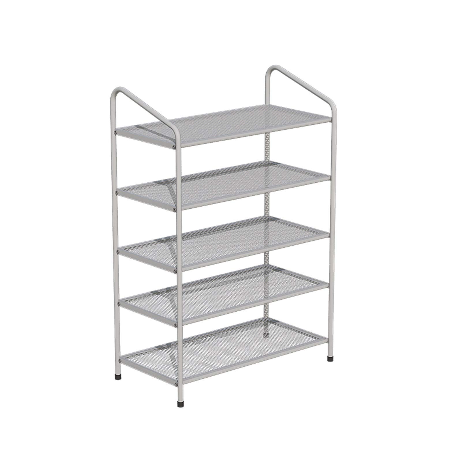 TOMYEUS 5-Tier Metal Shoe Rack Organizer - Large Capacity Shoe Storage with Mesh Shelves Holds 20-25 Pairs - White | Perfect for Closet, Entryway & Bedroom Organization