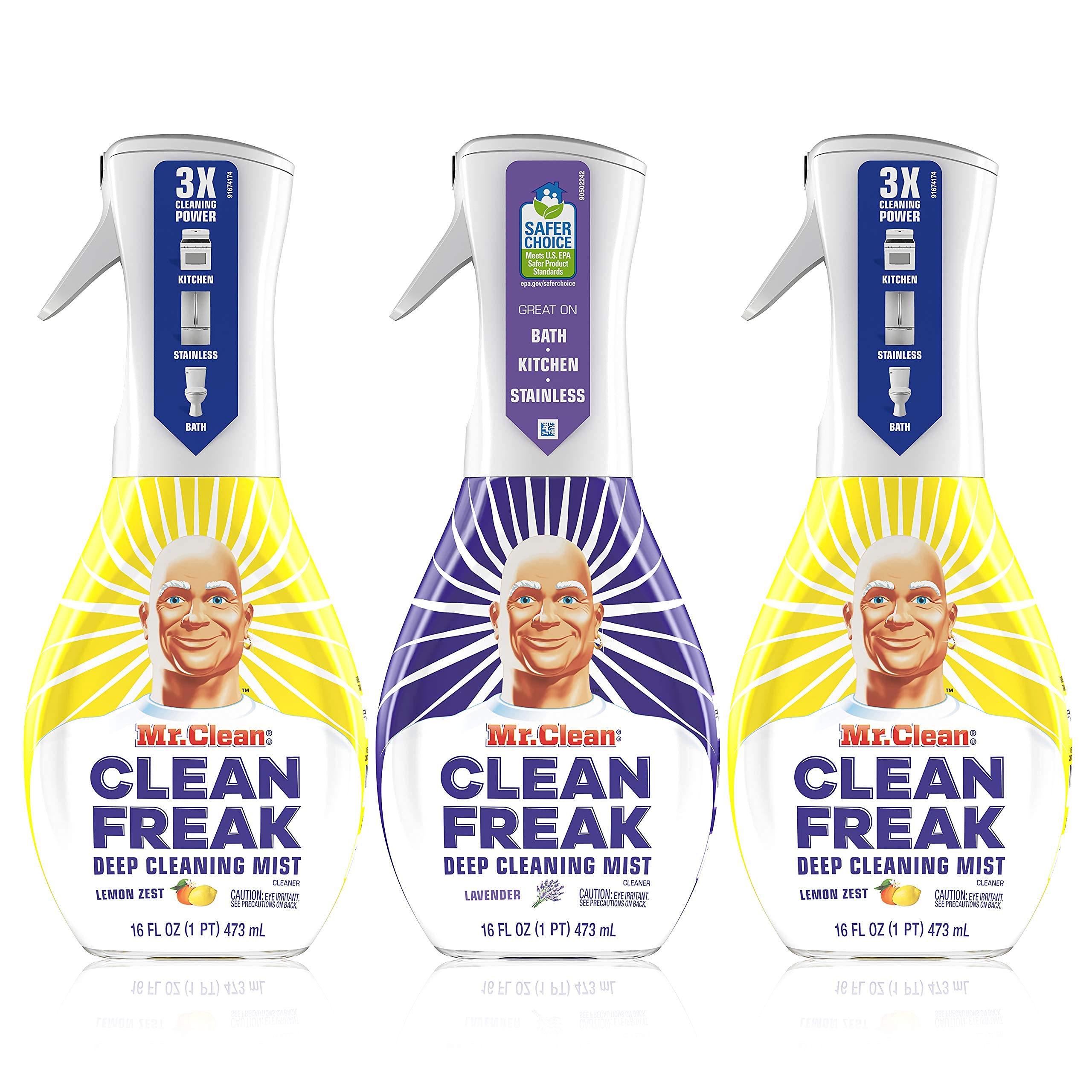 Natural Lavender & Lemon Scented Bathroom & Kitchen Cleaner Spray - 3 Pack for Deep Cleaning, Stain Removal & Fresh Fragrance - Perfect for Countertops, Tiles, Sinks & Appliances